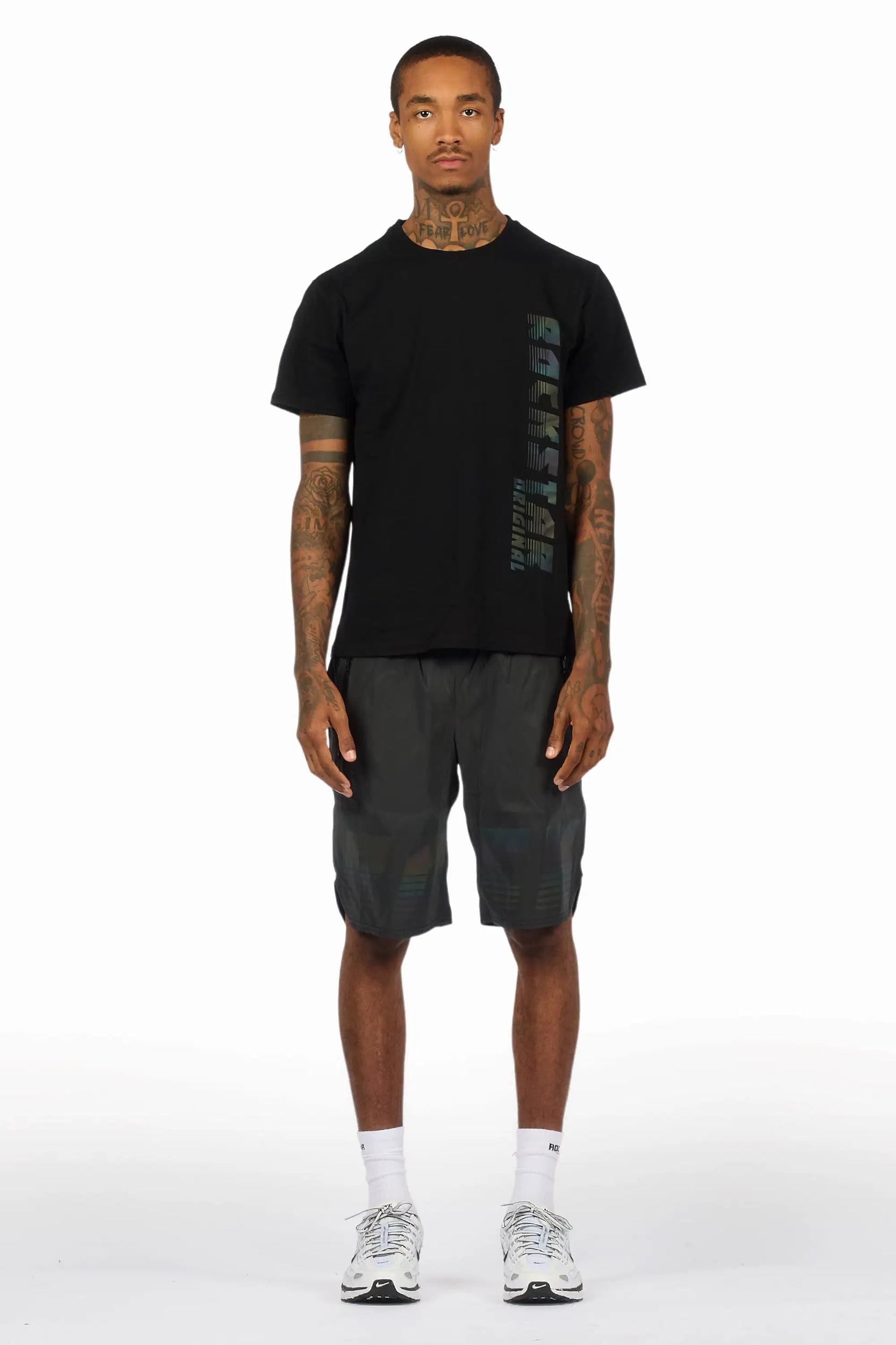 Xadrian Black T-Shirt/Short Set Male Product Image
