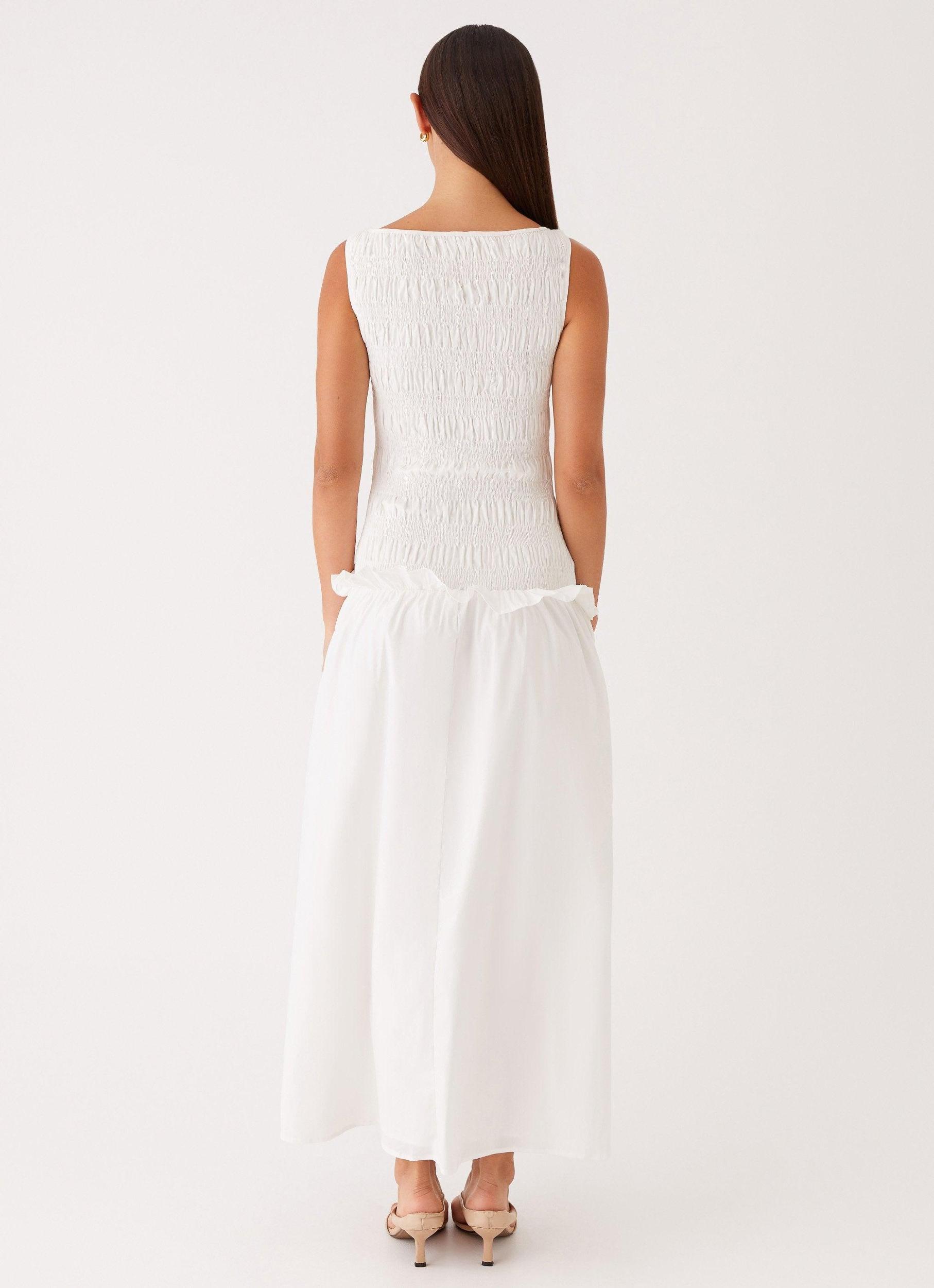 Vienna Anna Ruffle Maxi Dress - Ivory Product Image