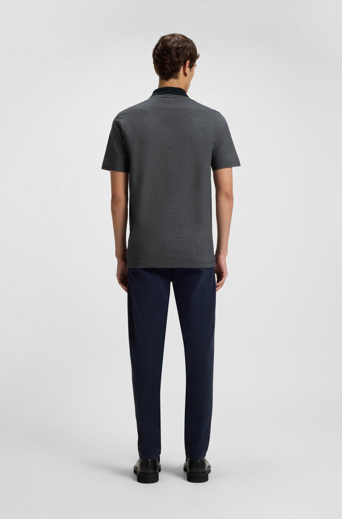 Cotton-piqué polo shirt with all-over print Product Image