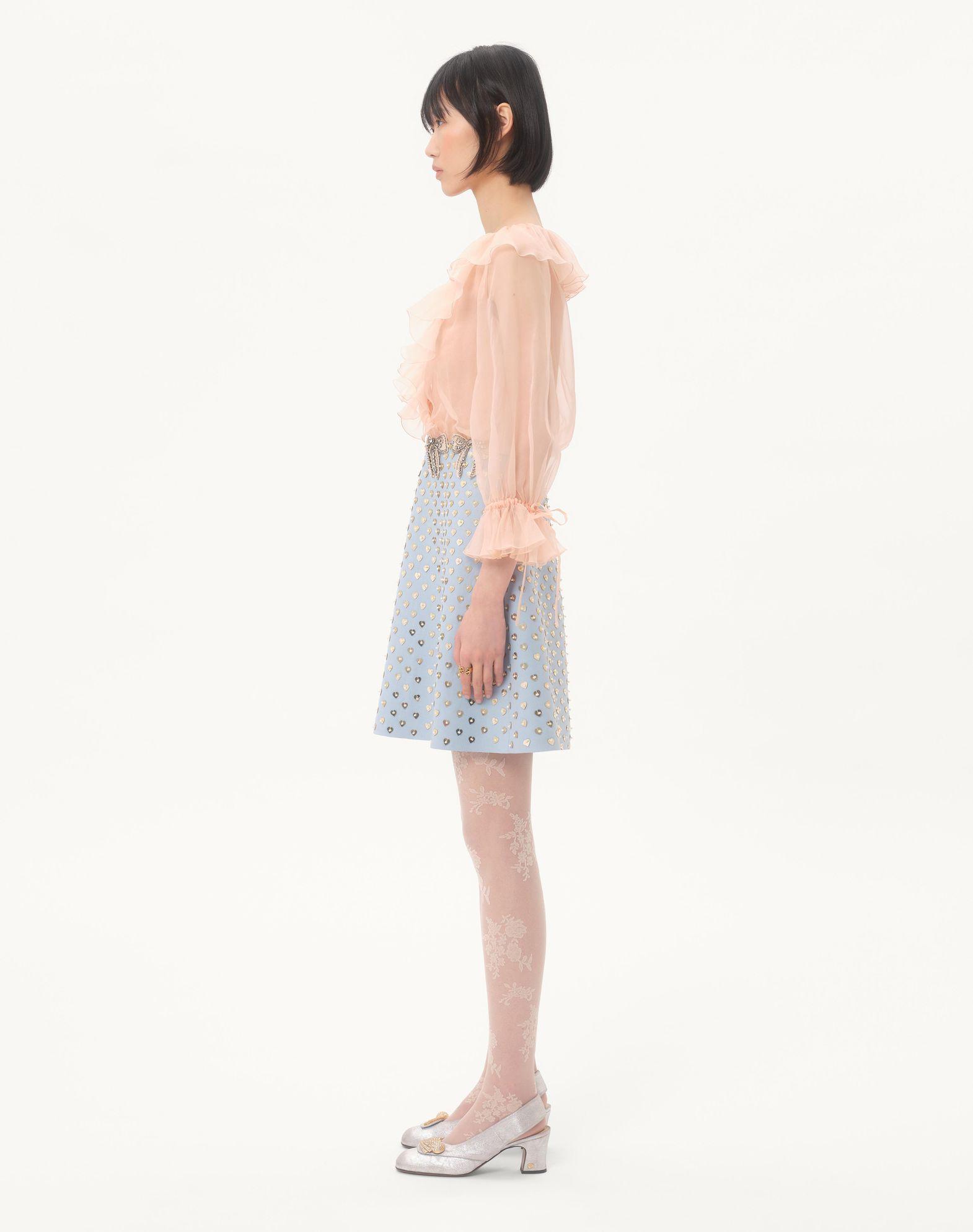 Embroidered Crepe Couture Short Dress Product Image