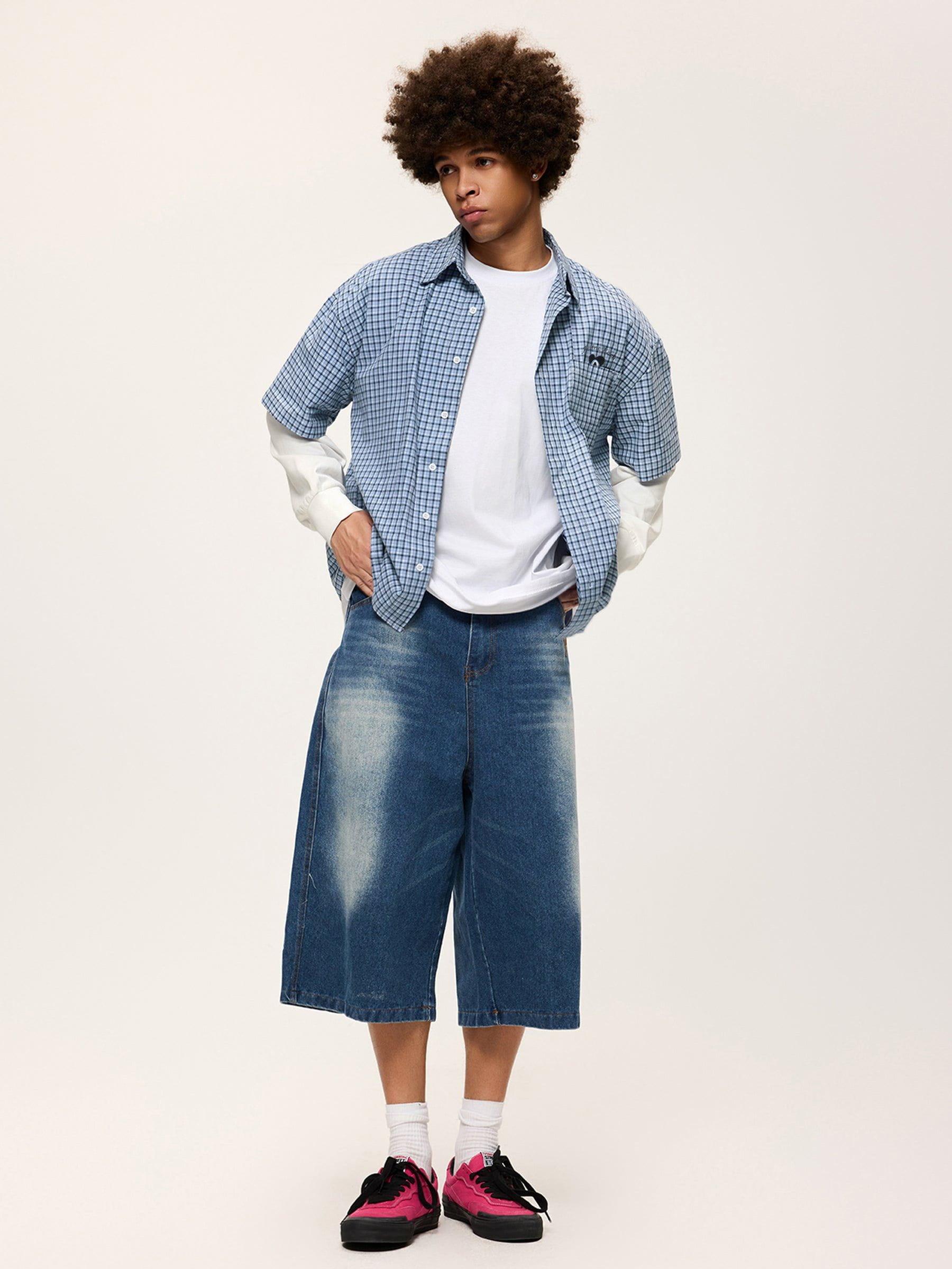 Aelfric Eden Plaid Layered Long Sleeve Shirt Product Image