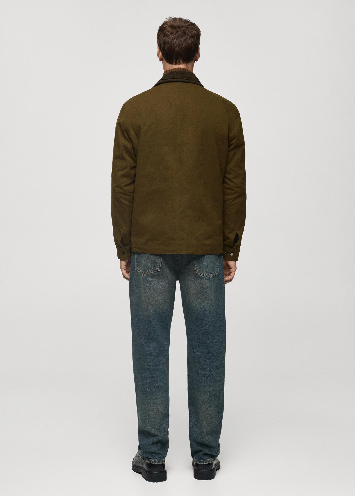 Water-repellent cotton jacket - Men | MANGO USA Product Image