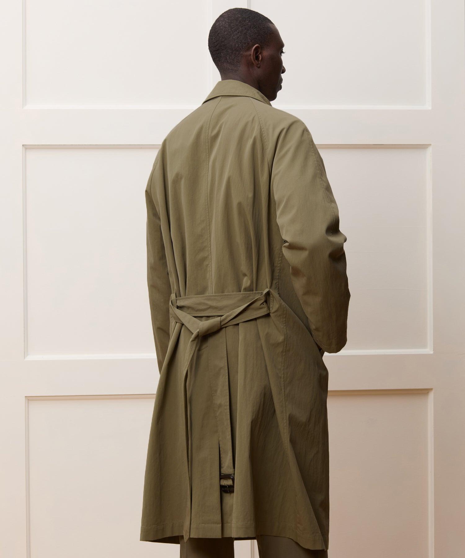 Italian Belted Balmacaan Trench Coat Product Image