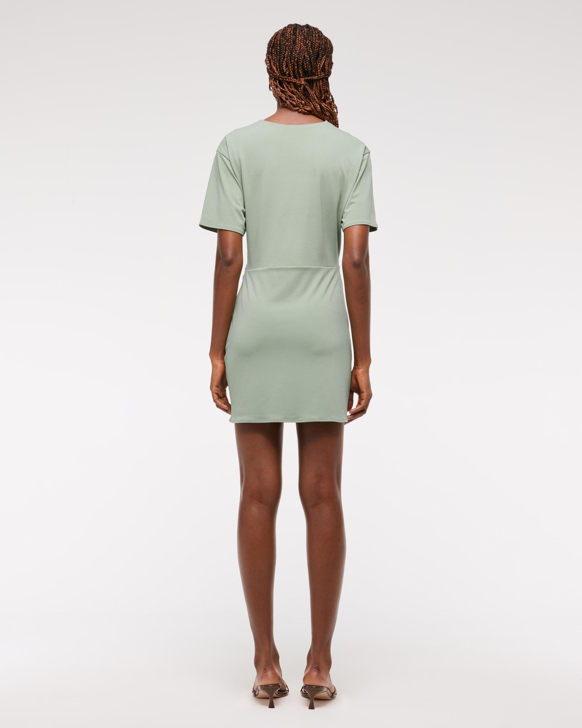 Side-Knot Knit Mini Dress Product Image