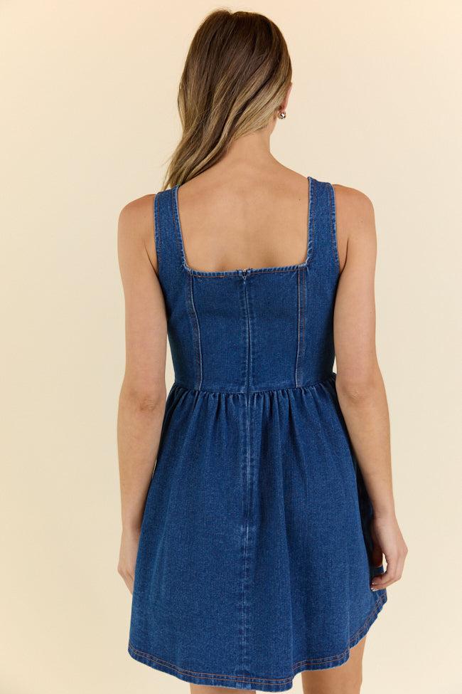 Good Energy Denim Corset Mini Dress FINAL SALE Product Image