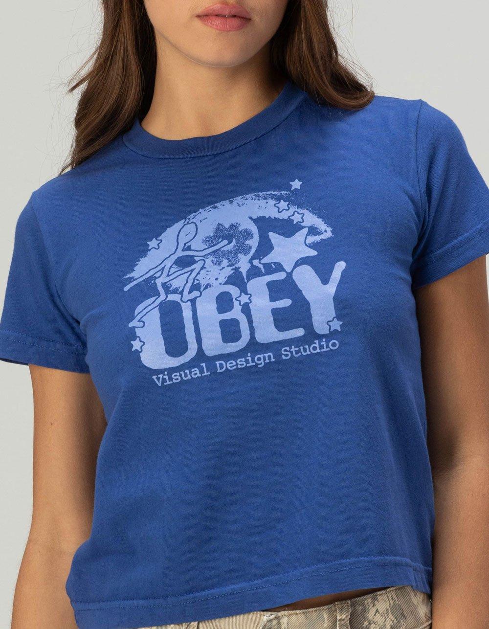 OBEY Starry Eyed Womens Relaxed Tee - BLUE Product Image