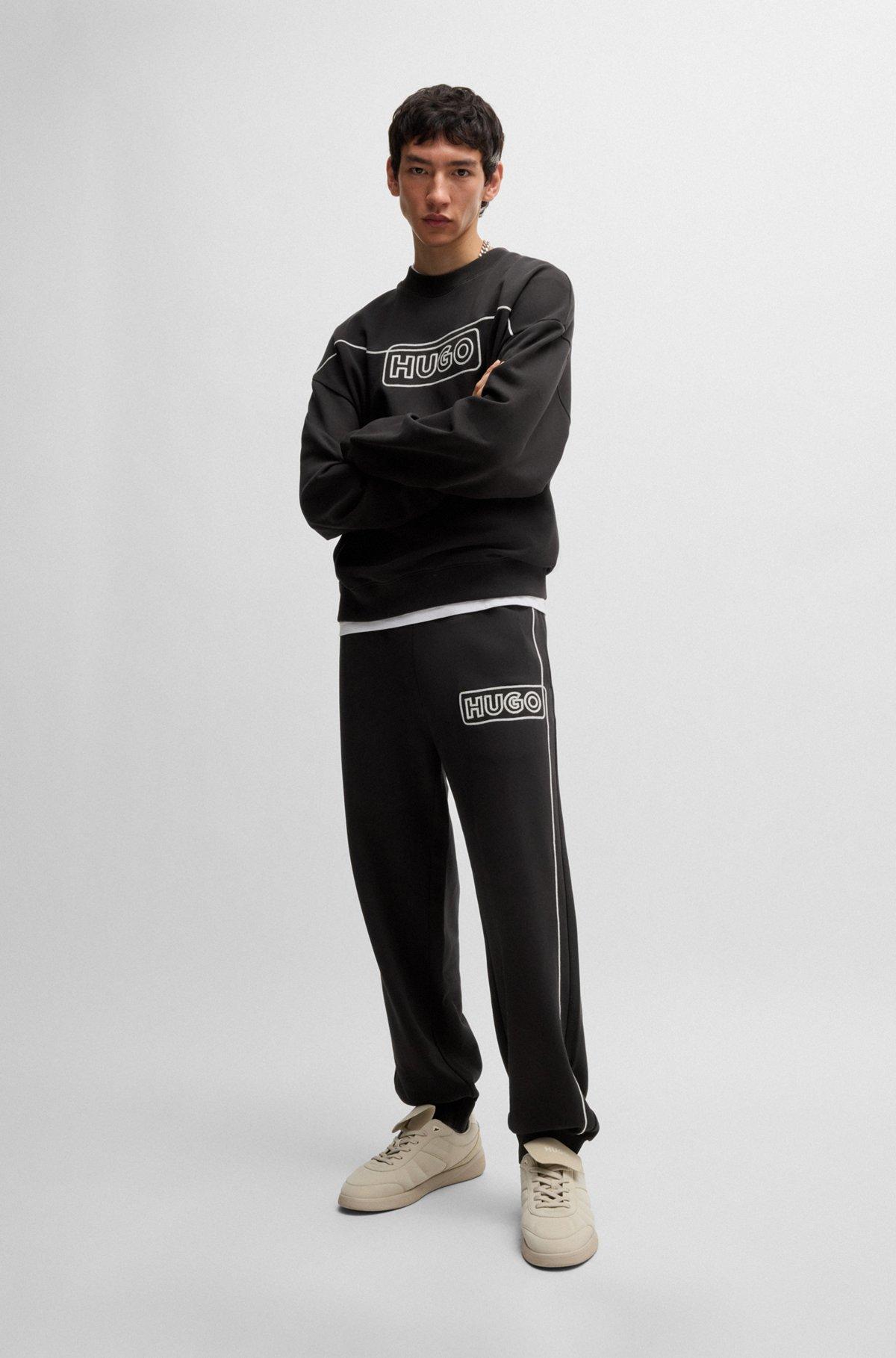 Cotton-terry sweatshirt with chain-stitch logo Product Image