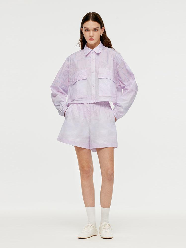 GOELIA X CHRISTINE PHUNG Crop Jacket And Shorts Two-Piece Set Product Image