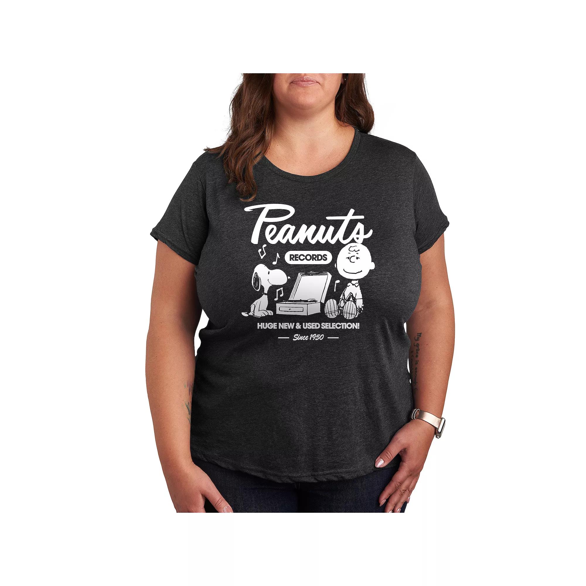 Plus Peanuts Snoopy & Charlie Brown Records Graphic Tee, Women's,  Product Image