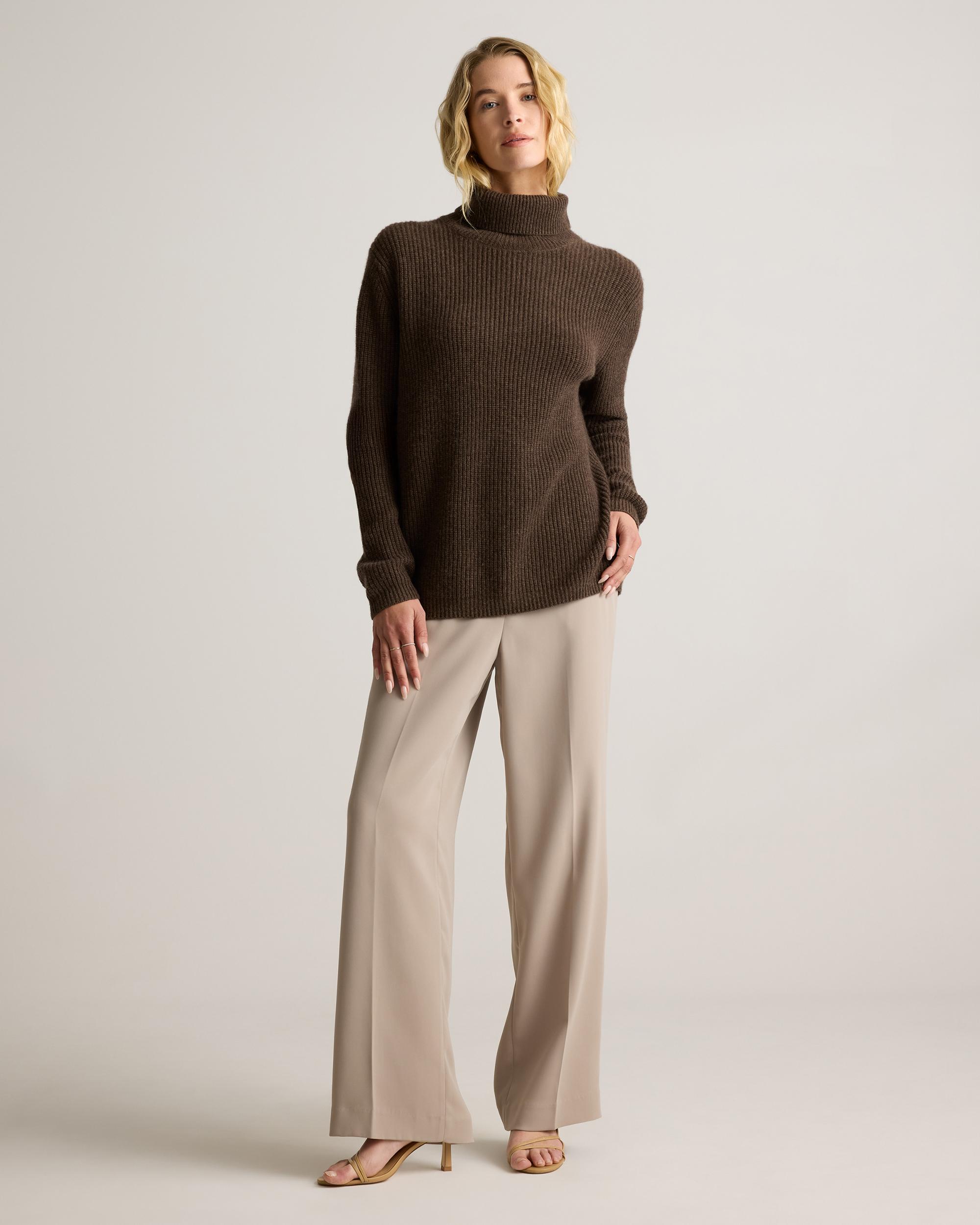 Quince | Women's Mongolian Cashmere Fisherman Turtleneck Sweater Product Image