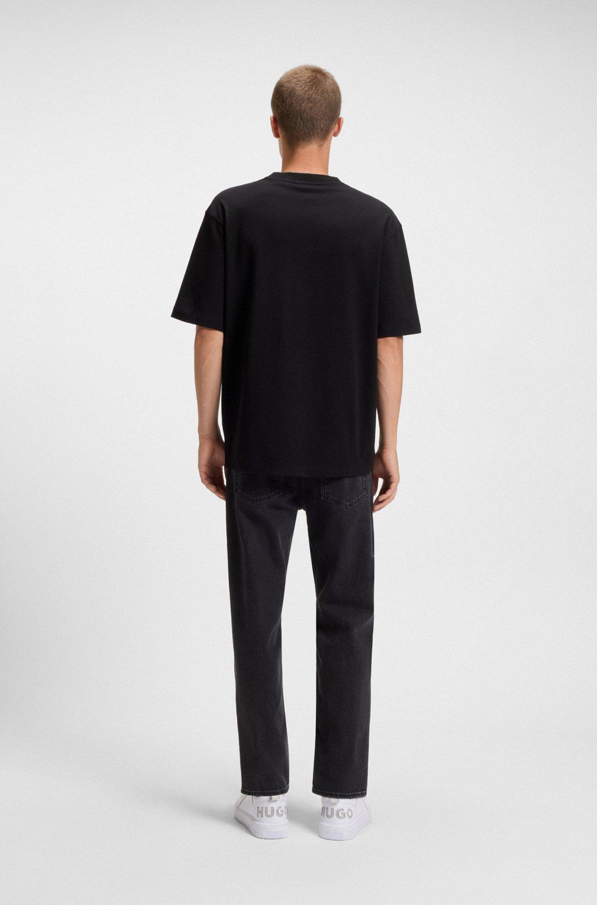 Cotton-jersey T-shirt with reverse-logo embroidery Product Image