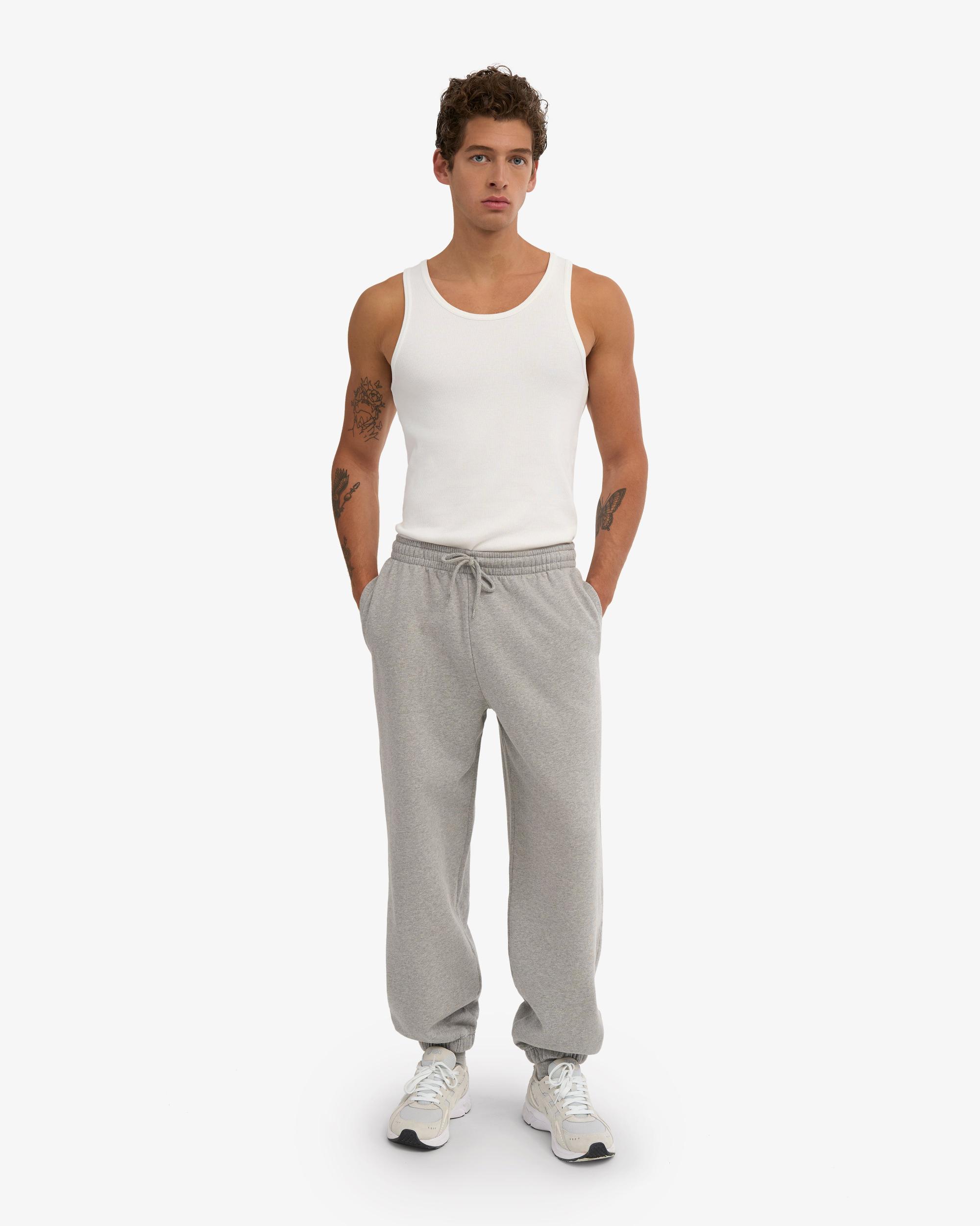 Organic Relaxed Sweatpants - Heather Grey Product Image