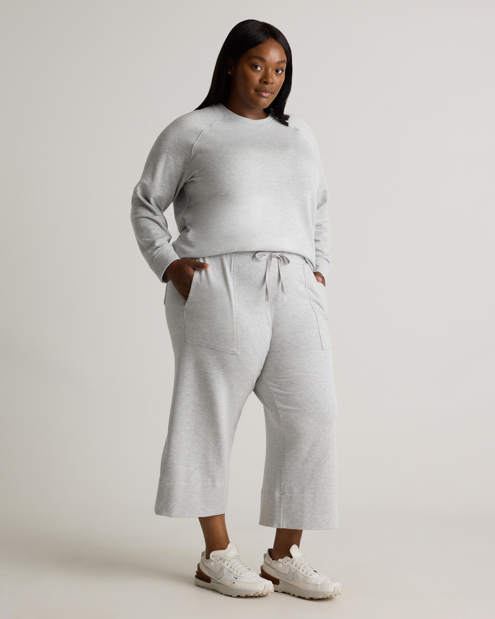 Quince | Women's SuperSoft Fleece Cropped Wide Leg Pants Lenzing Modal Product Image