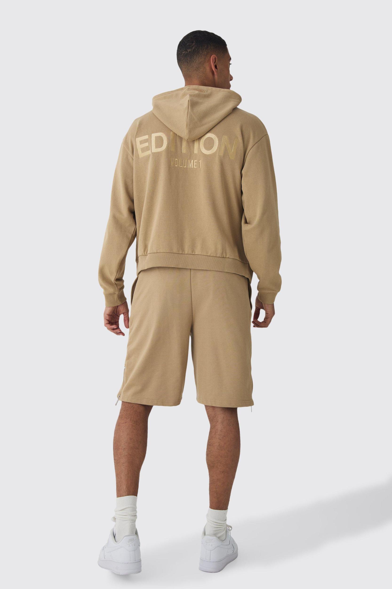 EDITION Oversized Heavyweight Zip Hem Shorts | boohooMAN USA Product Image