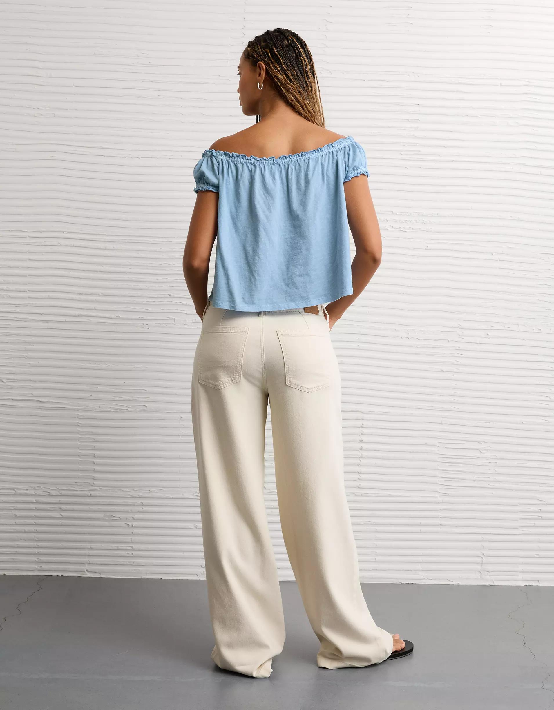 AE Sunchaser Knit Off The Shoulder Swing Top Product Image