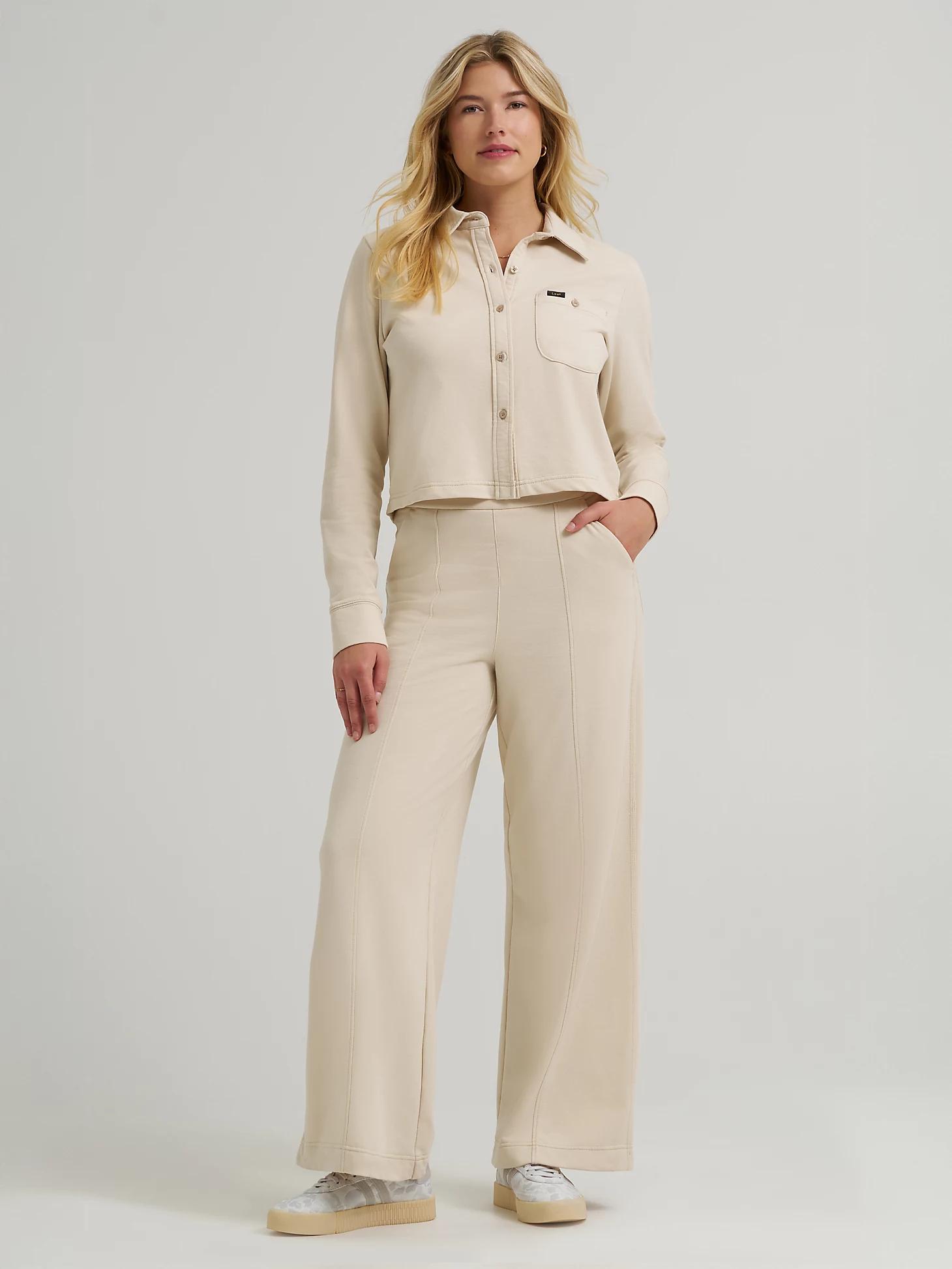 Women's All Purpose Solid Knit Button Down Shirt | Women's Tops & Tees | Lee® Product Image