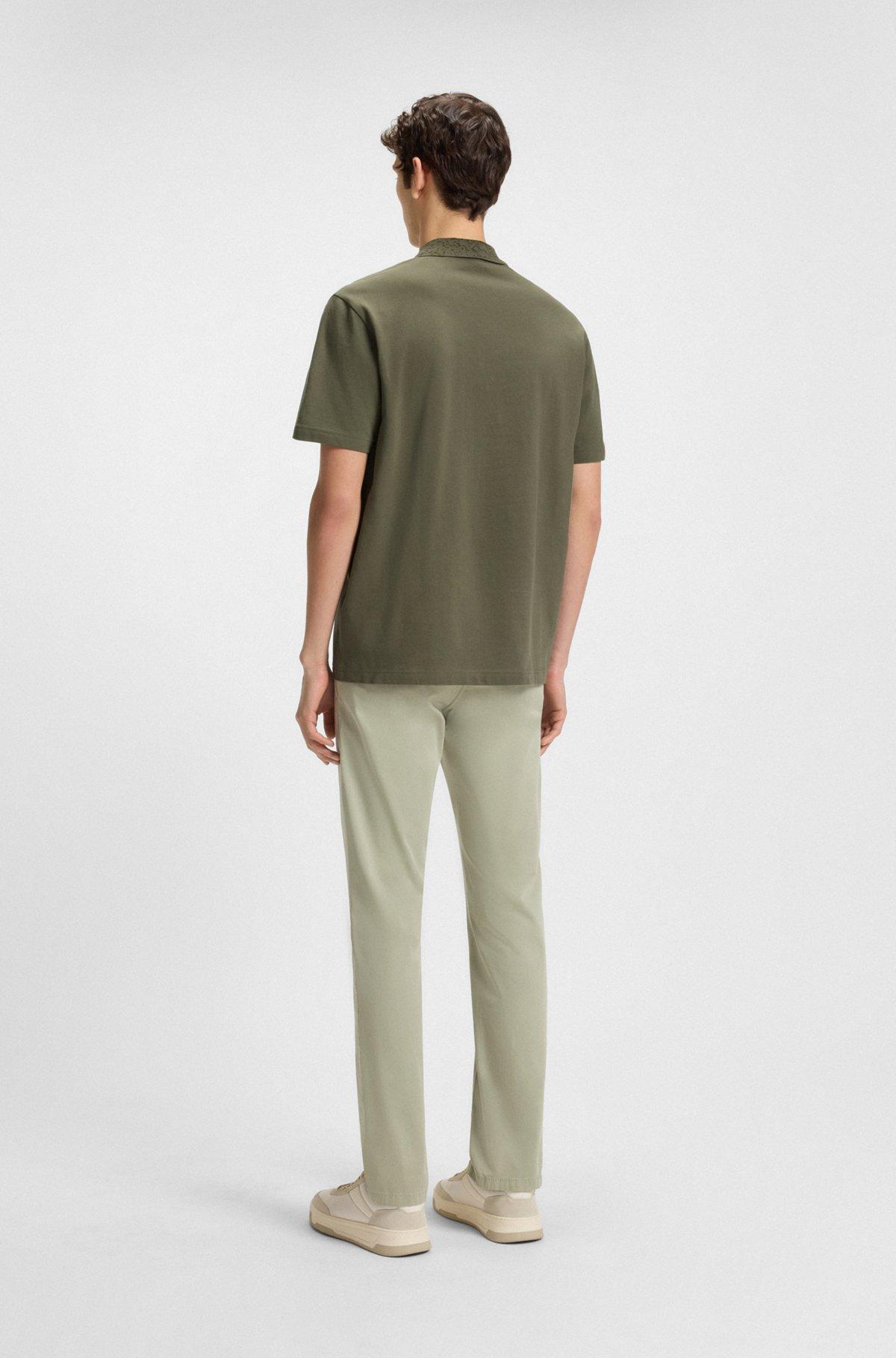 Theory Bron Cotton Polo in Baby Blue Product Image