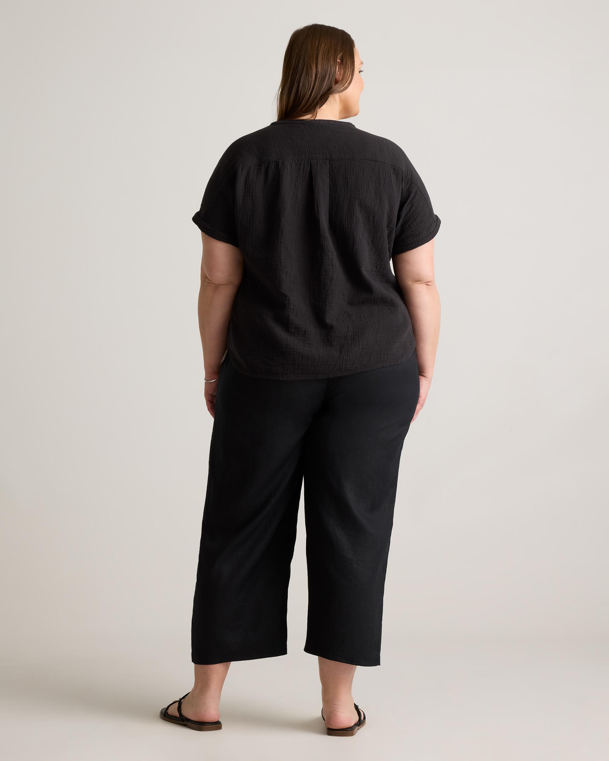 Quince | Women's Gauze Roll Sleeve Shirt Organic Cotton Product Image