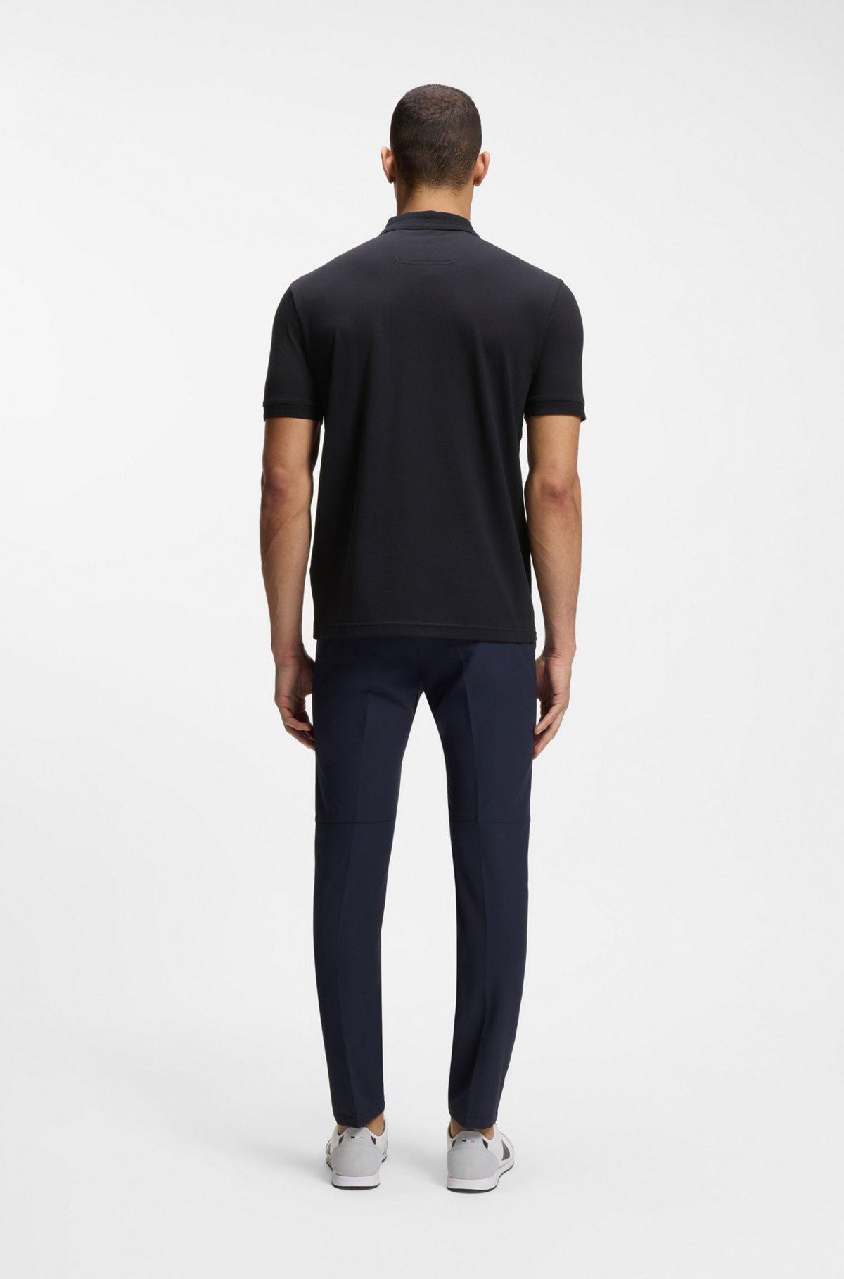 Stand-collar slim-fit T-shirt in stretch cotton Product Image