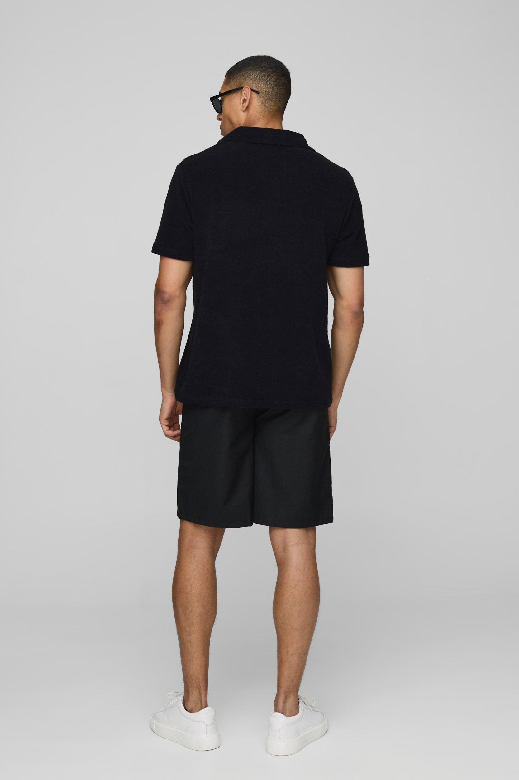 Regular Pocket Detail Toweling Revere Polo | boohooMAN USA Product Image