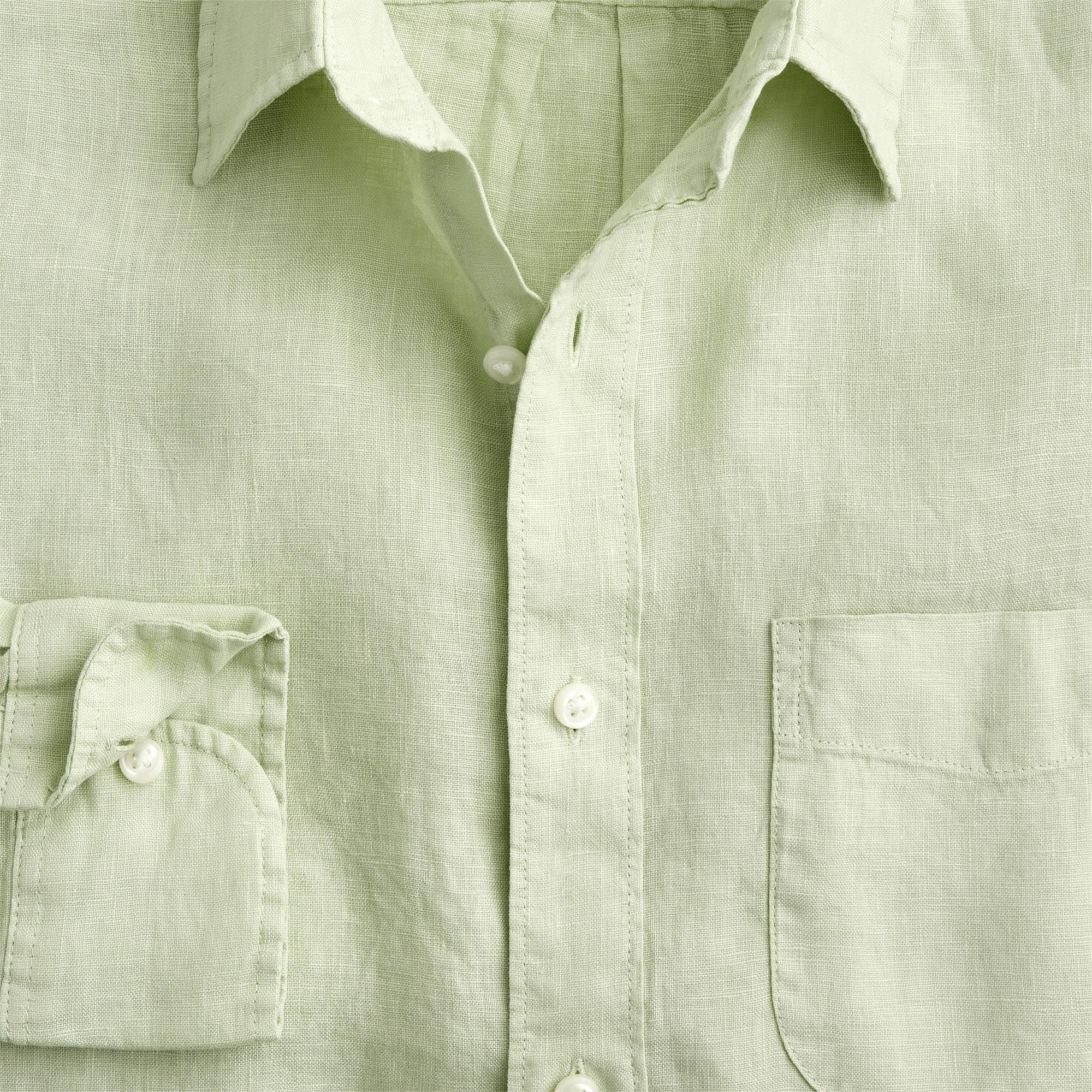 Washed linen shirt with point collar Product Image