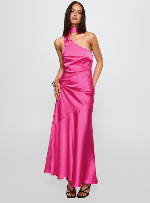 Elixaire Scarf Maxi Dress Pink Product Image