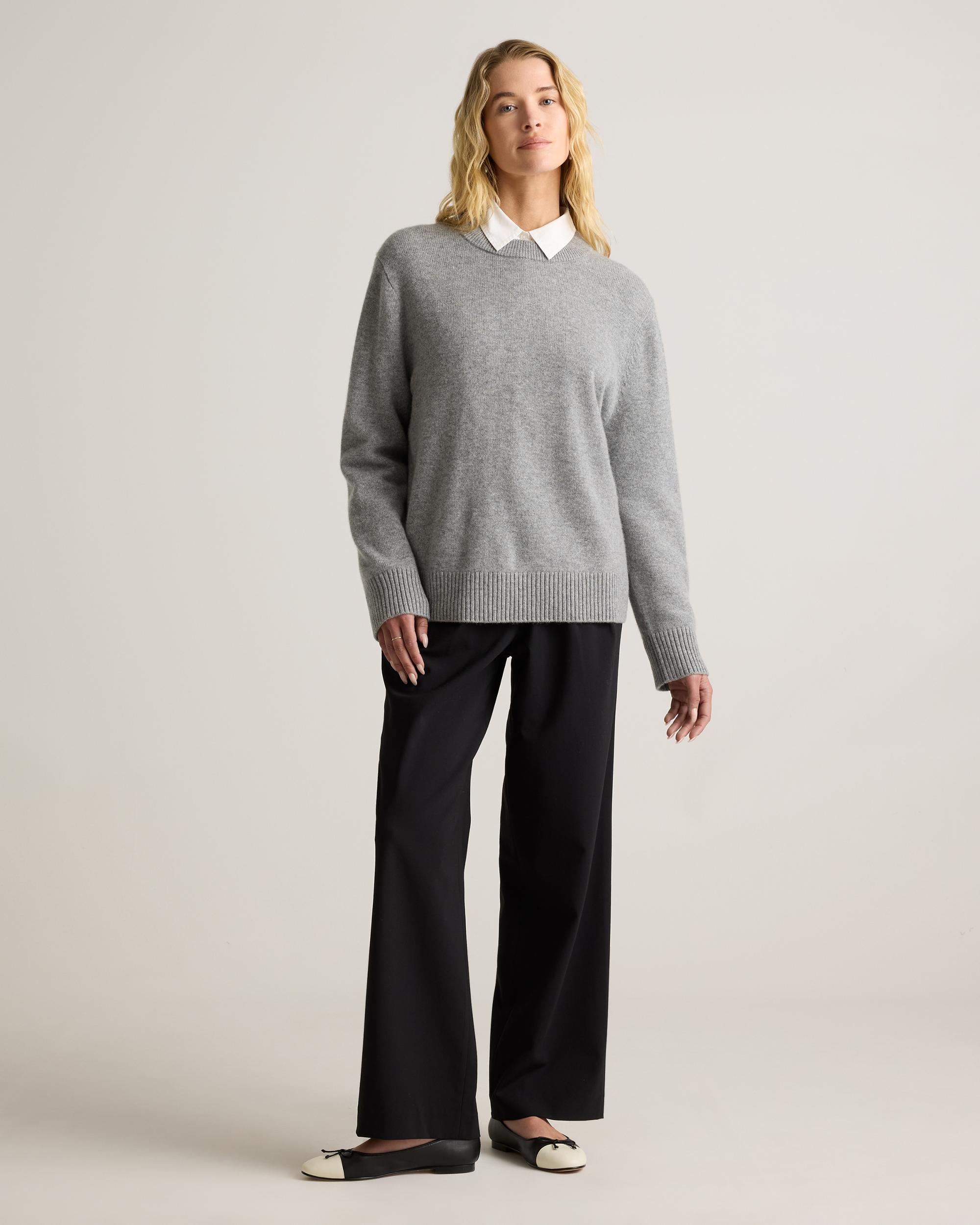 Quince | Women's Mongolian Cashmere Oversized Crewneck Sweater Size XS Product Image