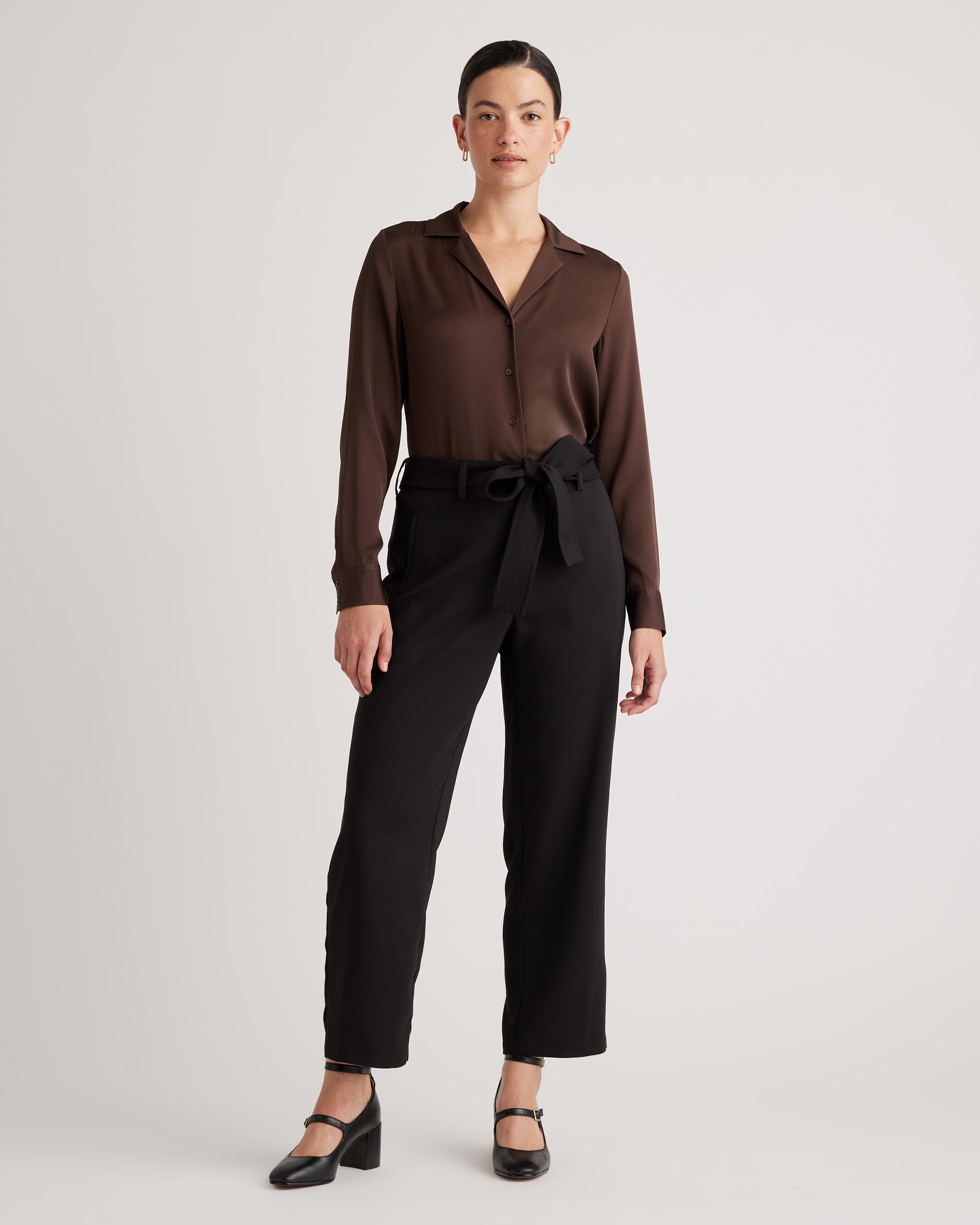 Quince | Women's Washable Stretch Silk Notch Collar Blouse Product Image