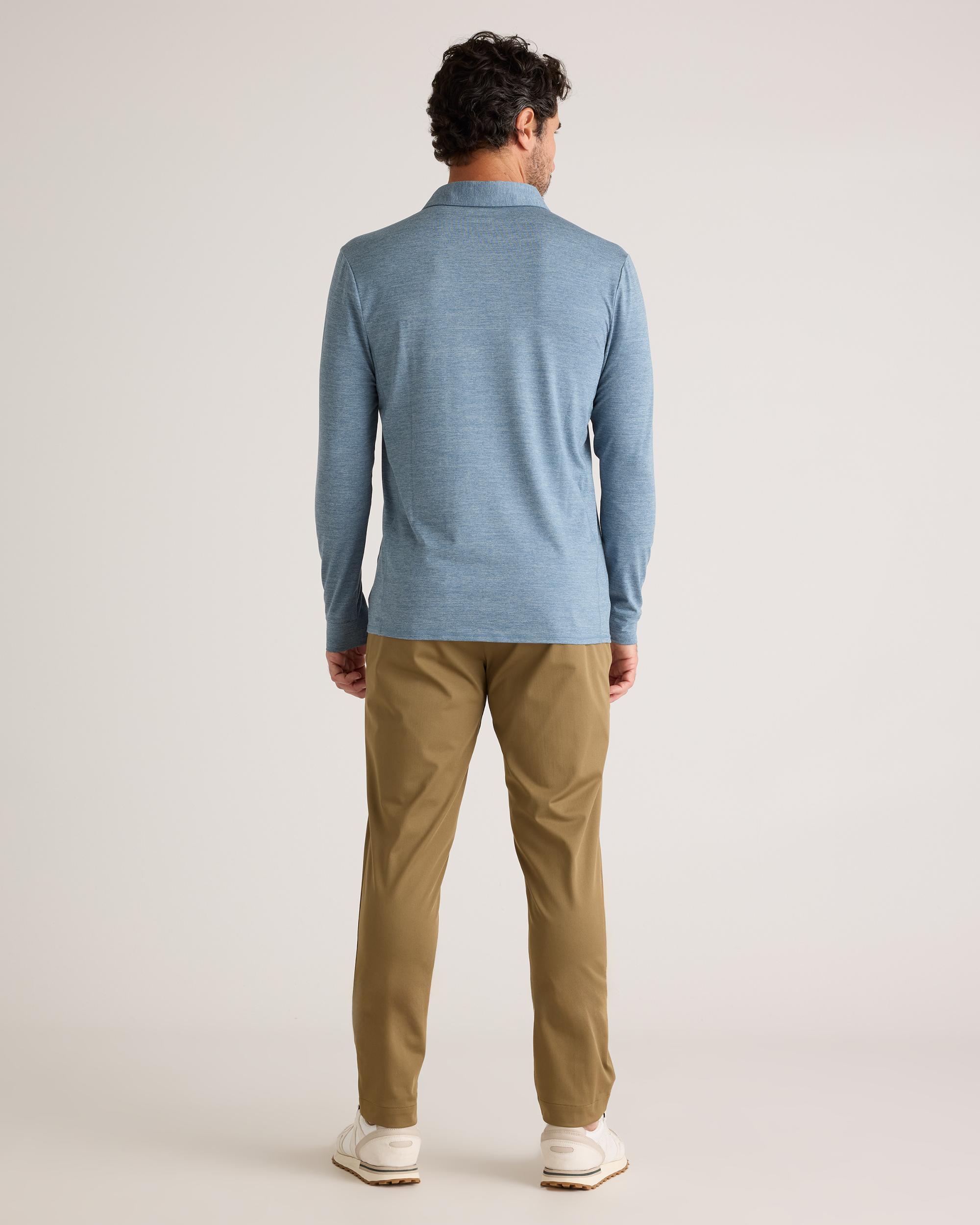 Quince | Men's Flowknit Breeze Performance Long Sleeve Polo Recycled Polyester Product Image