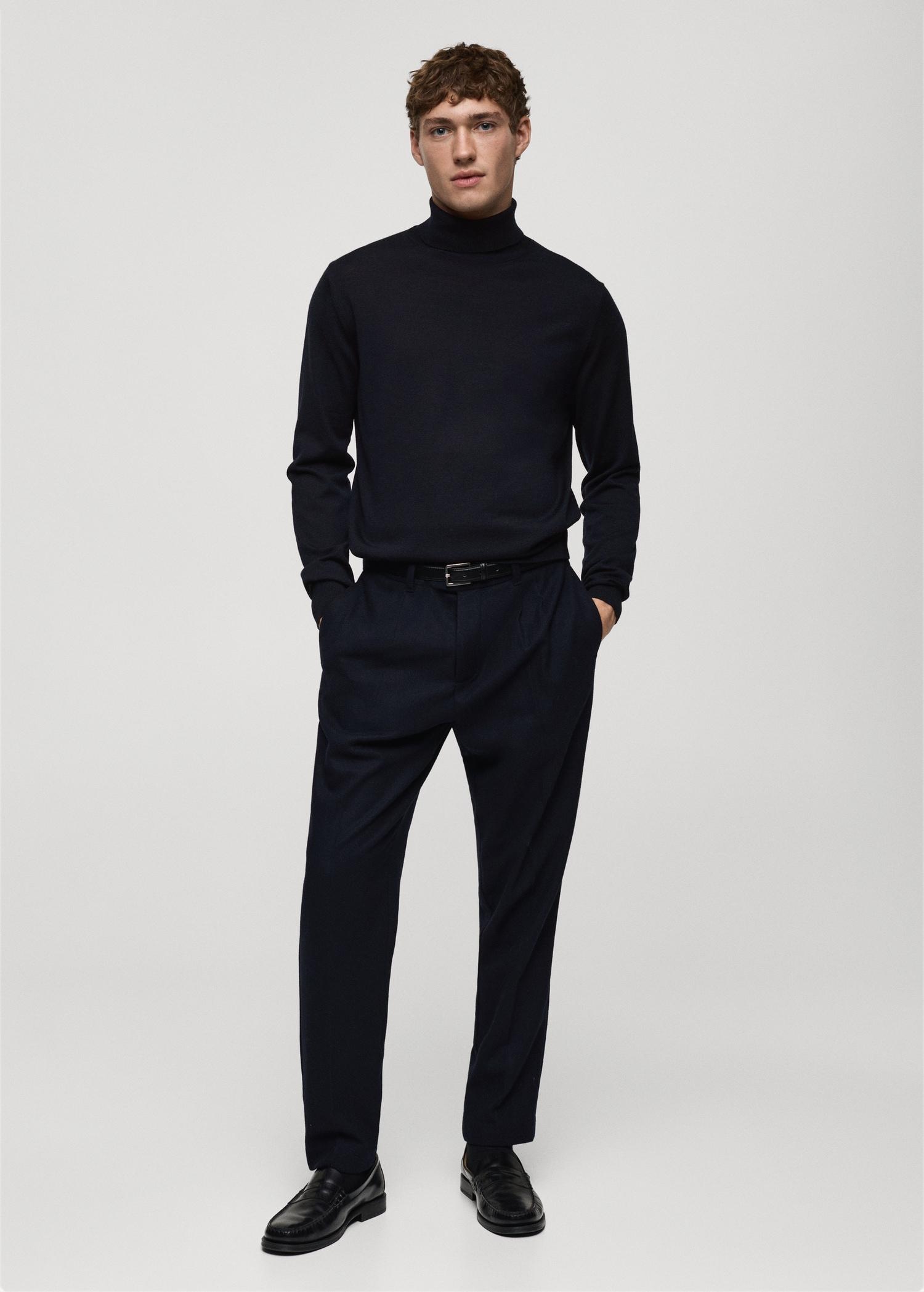 100% merino wool turtleneck sweater - Men | MANGO USA Product Image
