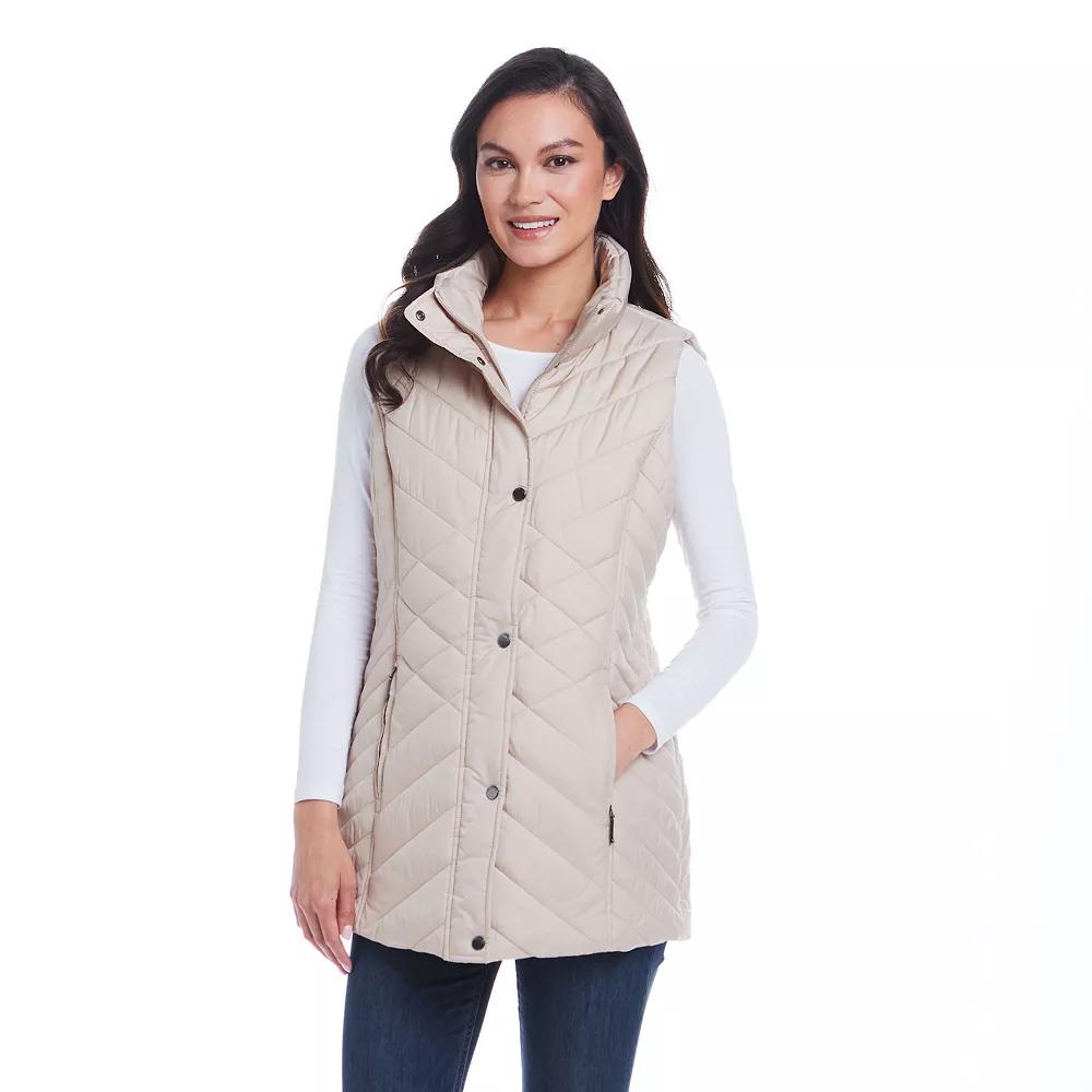 Women's Weathercast Mixed Quilted Longline Vest,  Product Image
