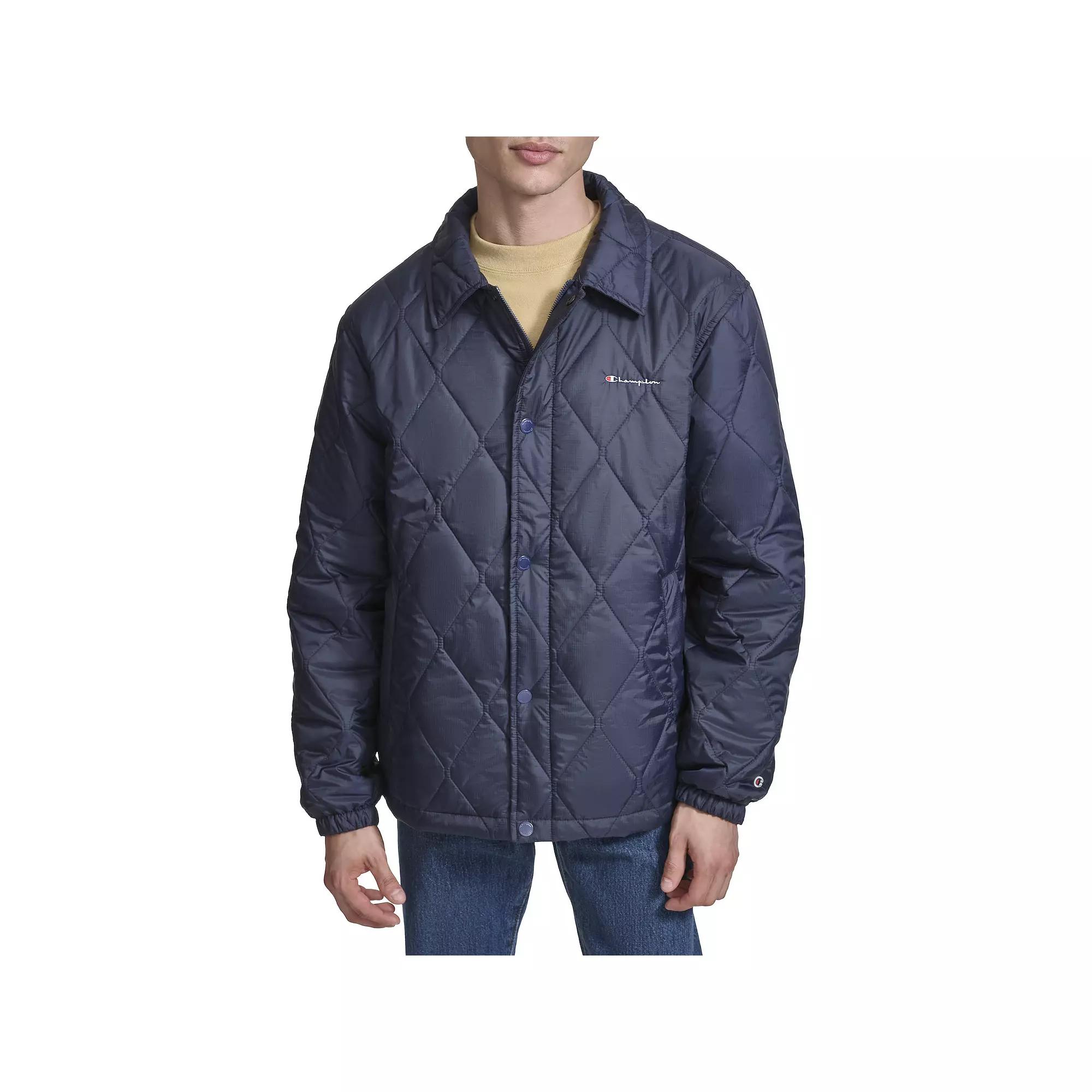 Men's Champion® Diamond Quilted Coaches Jacket, Size: Small, Blue Product Image