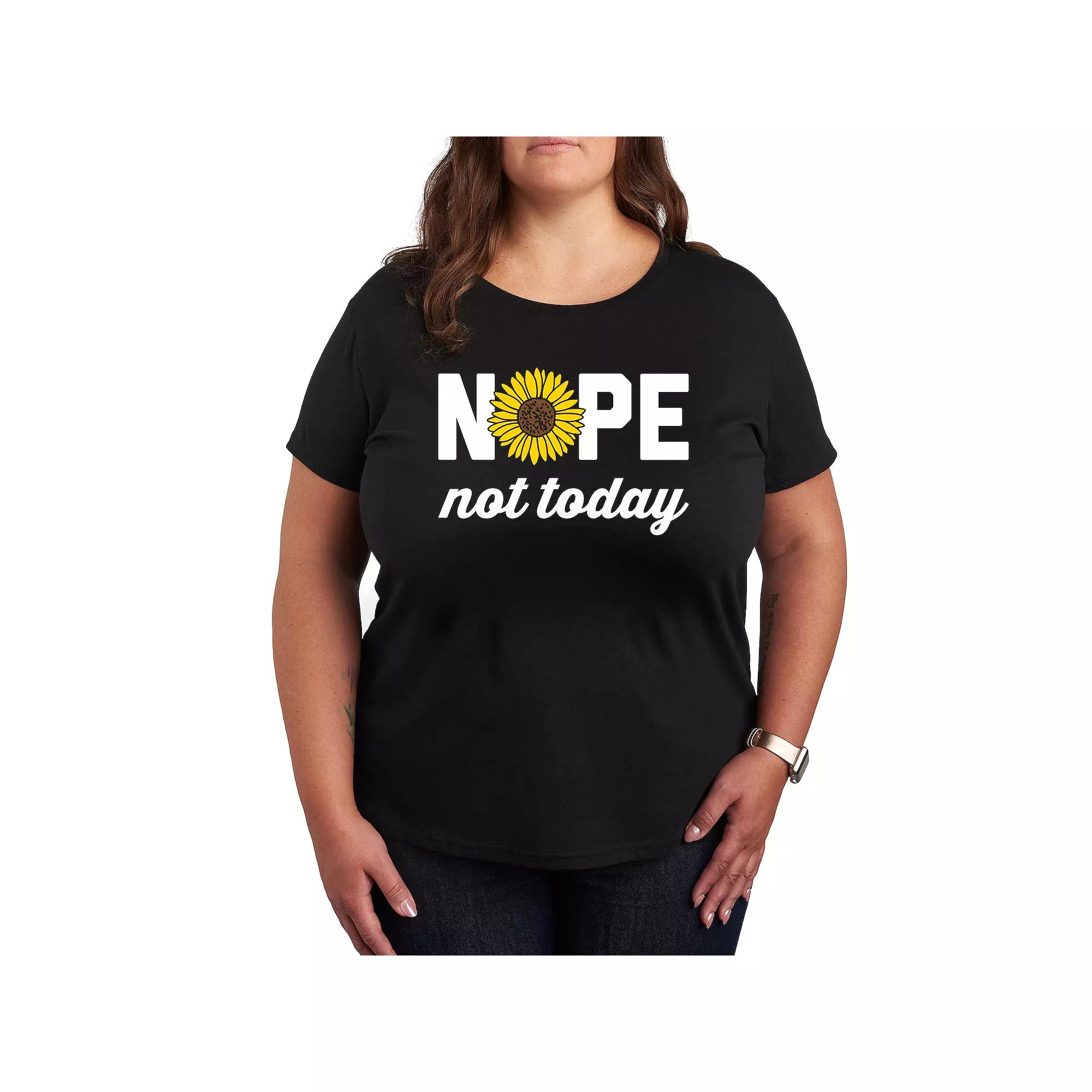 Plus Nope Not Today Sunflower Graphic Tee, Women's,  Product Image