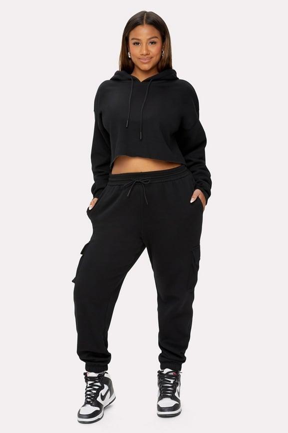 Cozy Fleece Everyday Cropped Hoodie Product Image
