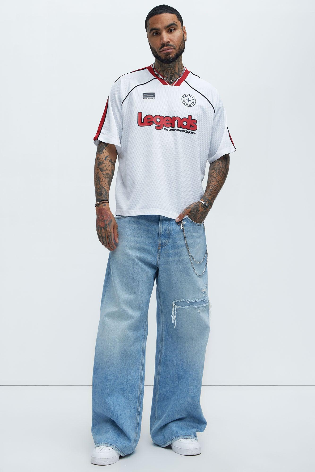 Legends V-Neck Soccer Jersey - White Product Image