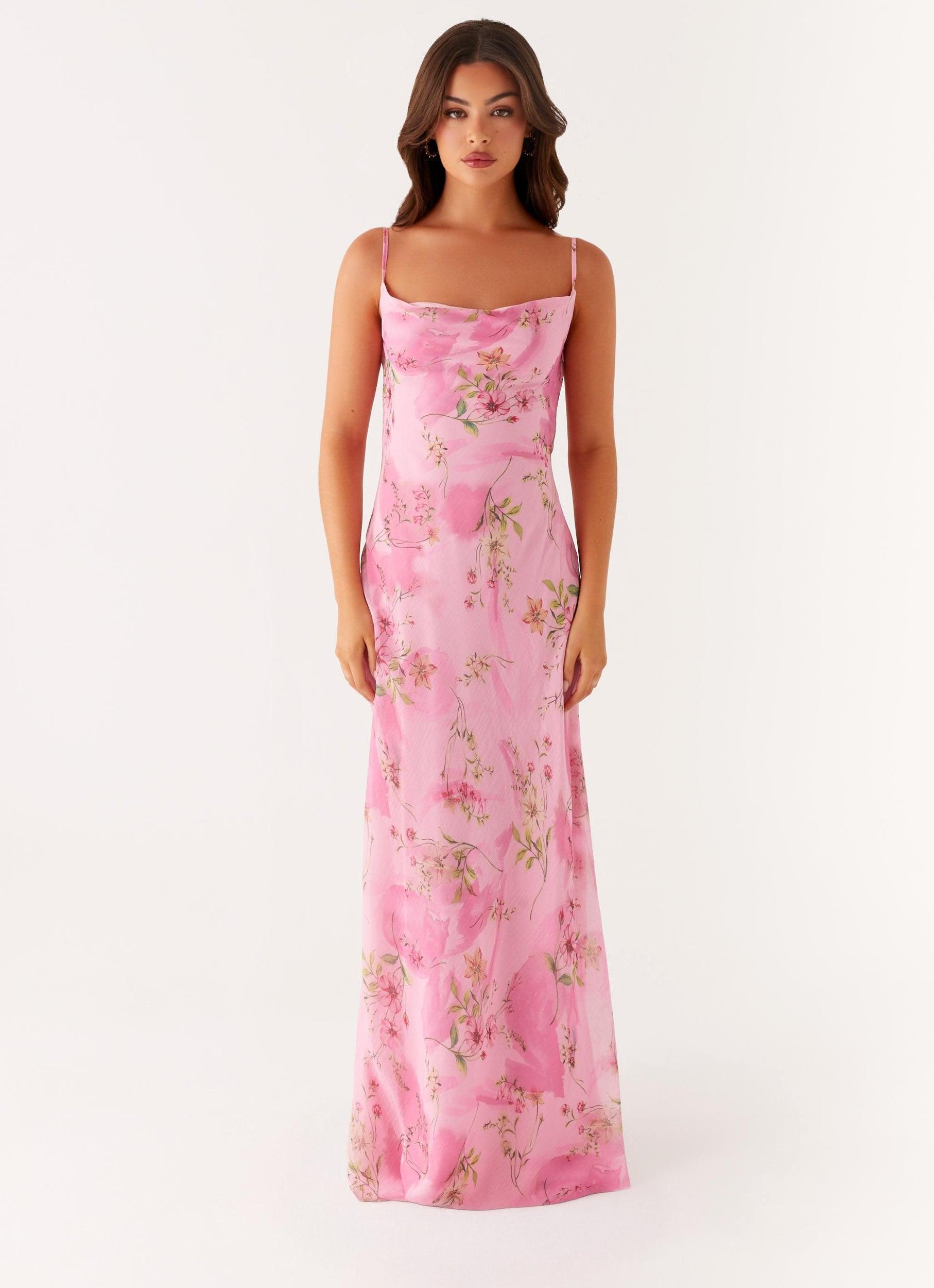 Orlando Maxi Dress - Pink Floral Print Product Image