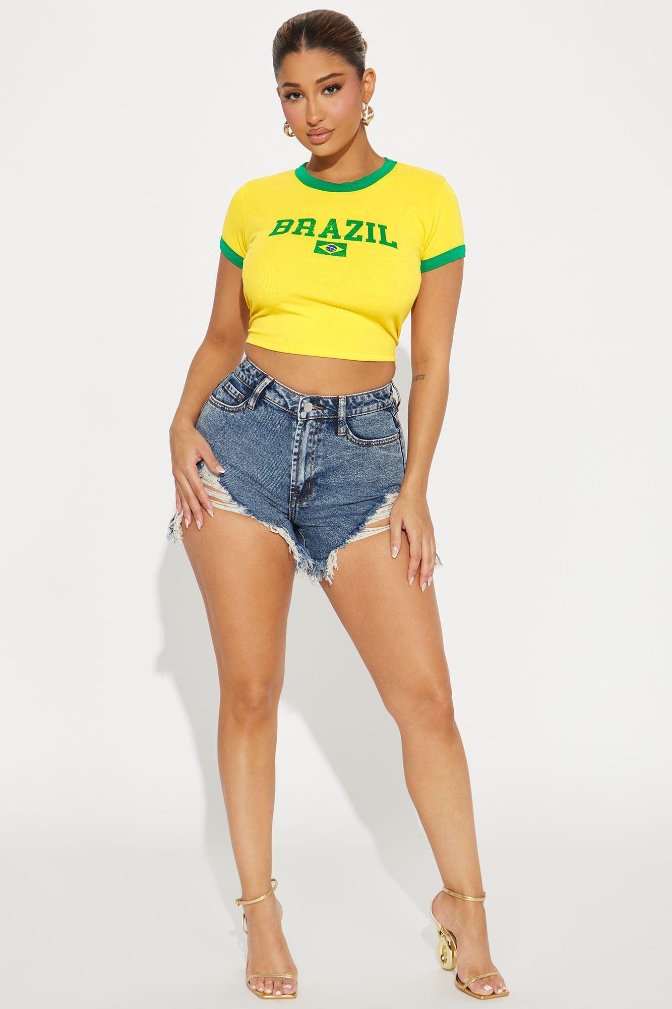 Brazil Ringer Tee - Yellow Product Image