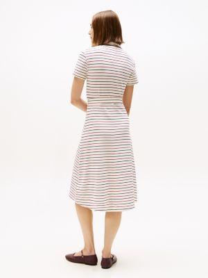 Belted Stretch Pique Polo Midi Dress Product Image