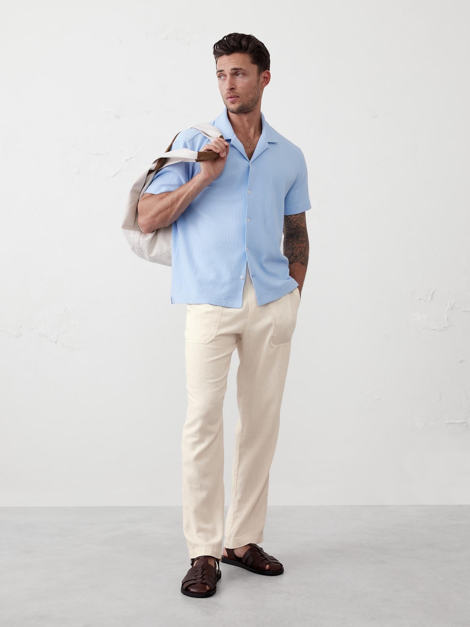 Linen-Blend Pull-On Pant Product Image