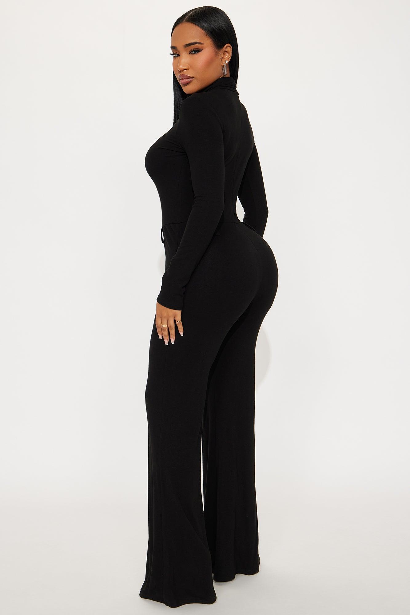 Leiah Long Sleeve Flare Jumpsuit - Black Female Product Image