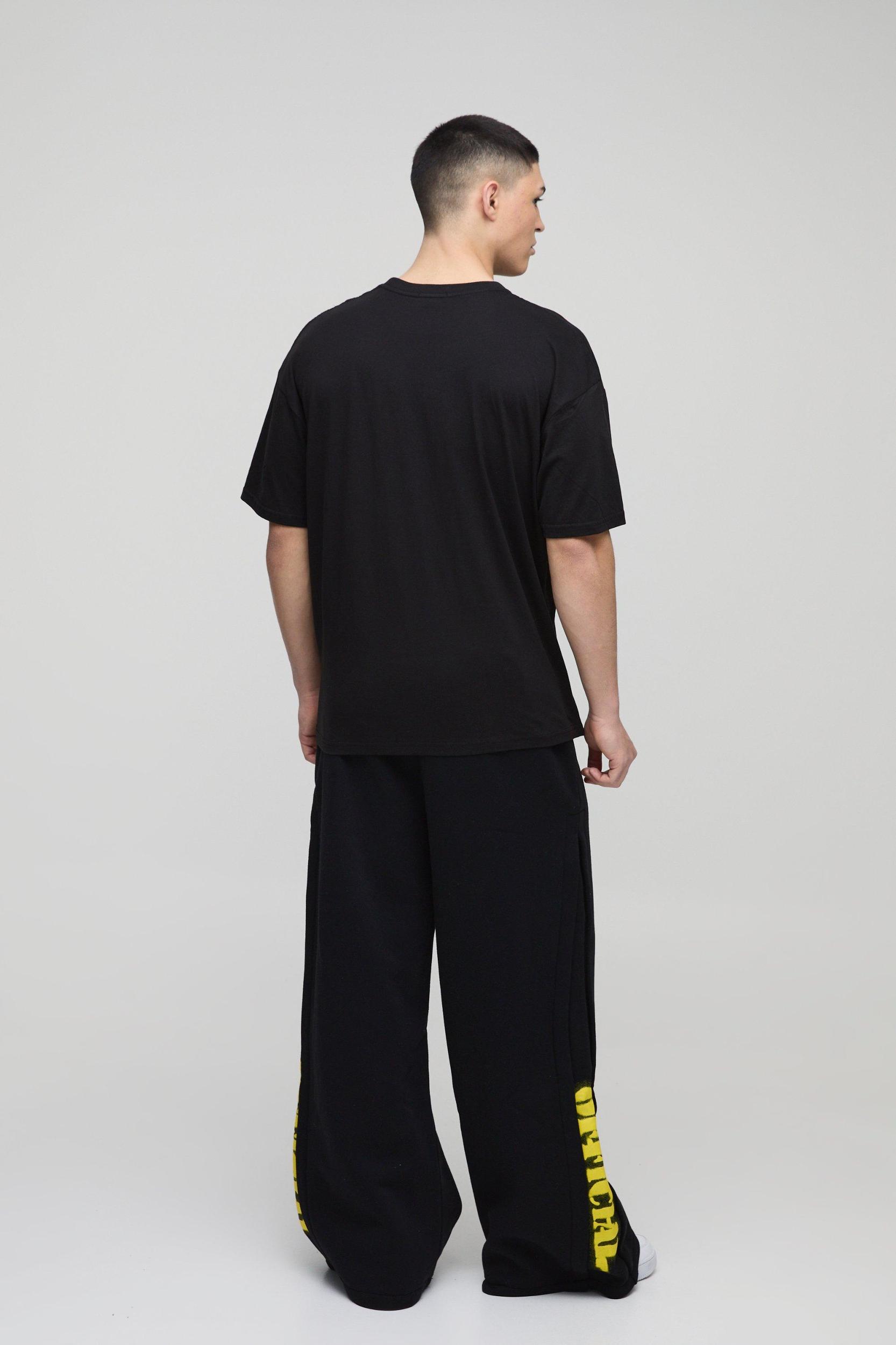 Extreme Wide Leg Official Pleated Gusset Sweatpants | boohooMAN USA Product Image