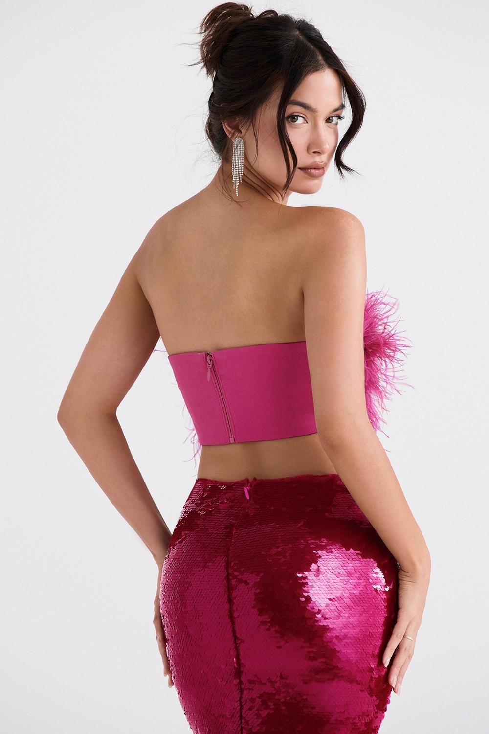 Fenella  hot pink trimmed bandeau Product Image