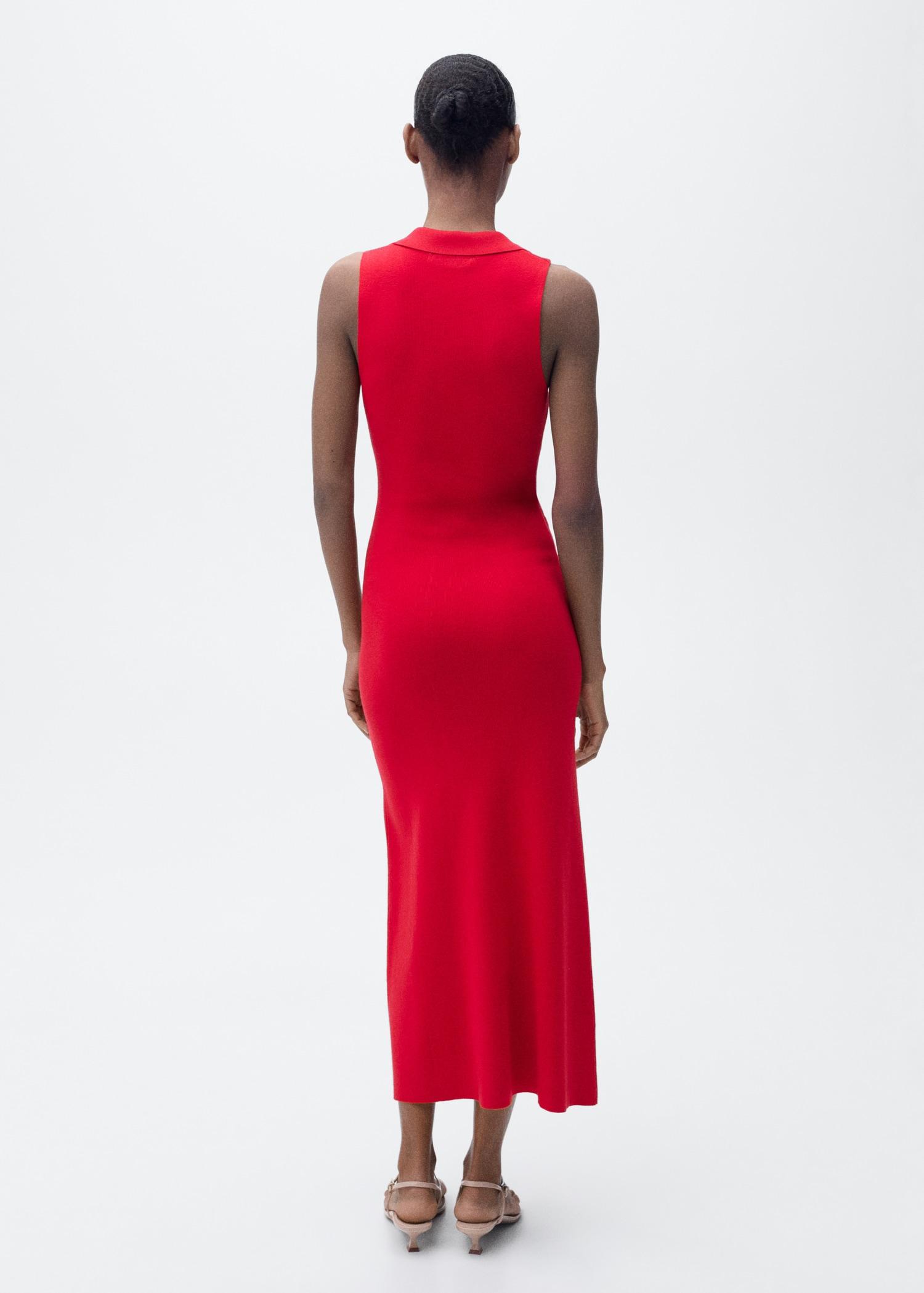 Knitted midi-dress with lapels - Women | MANGO USA Product Image