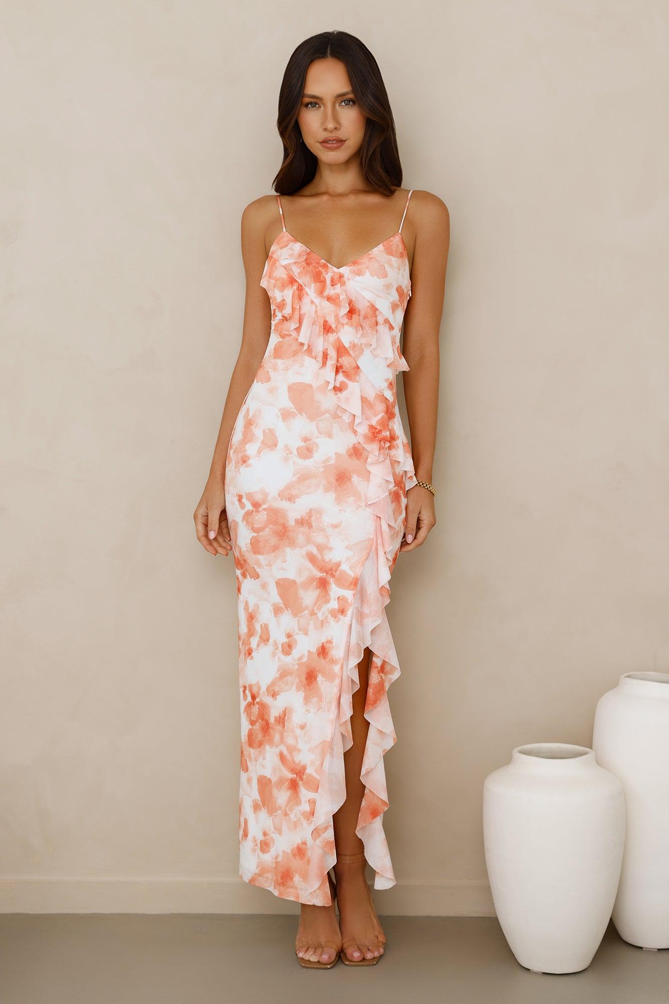 Sunkissed Simplicity Mesh Maxi Dress Orange Product Image