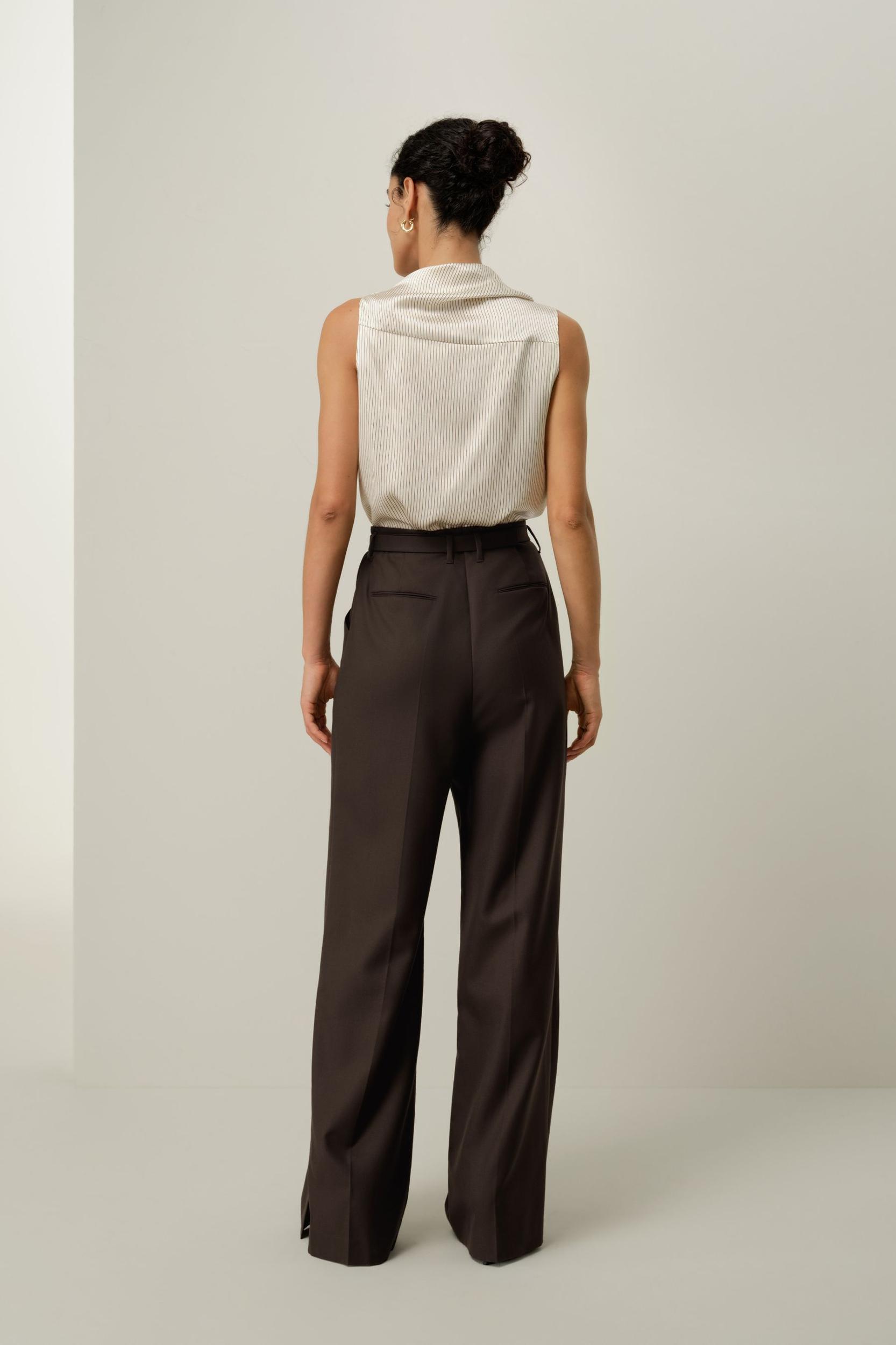 Asymmetric Silk Charmeuse Sleeveless Top Product Image