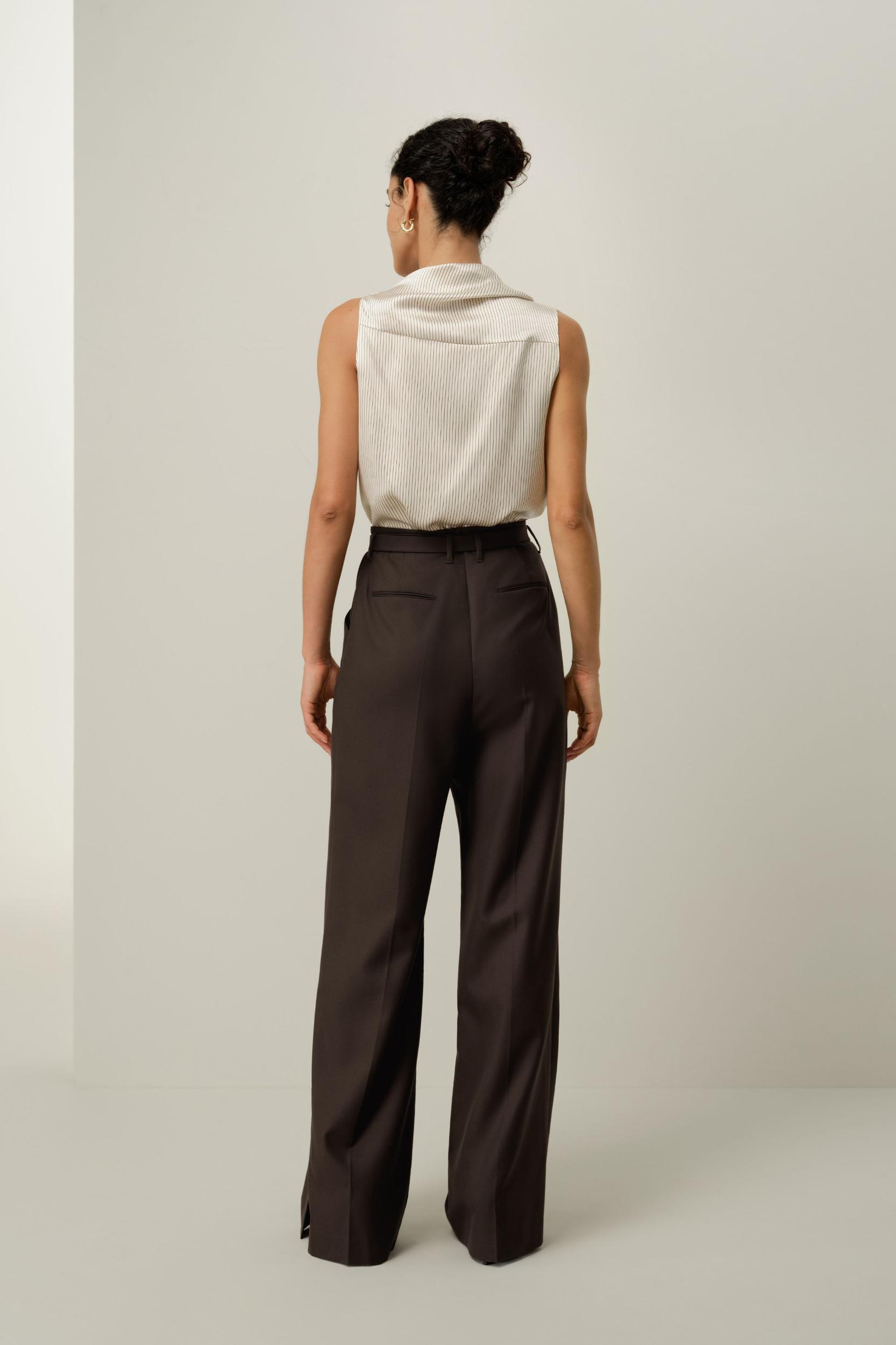 Asymmetric Silk Charmeuse Sleeveless Top Product Image