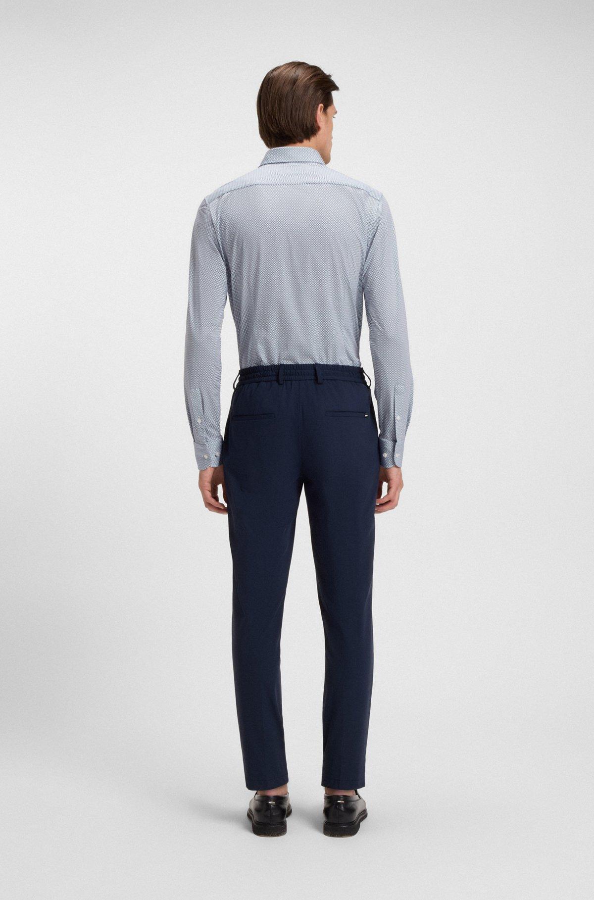 Printed slim-fit shirt in Italian-made performance-stretch jersey Product Image