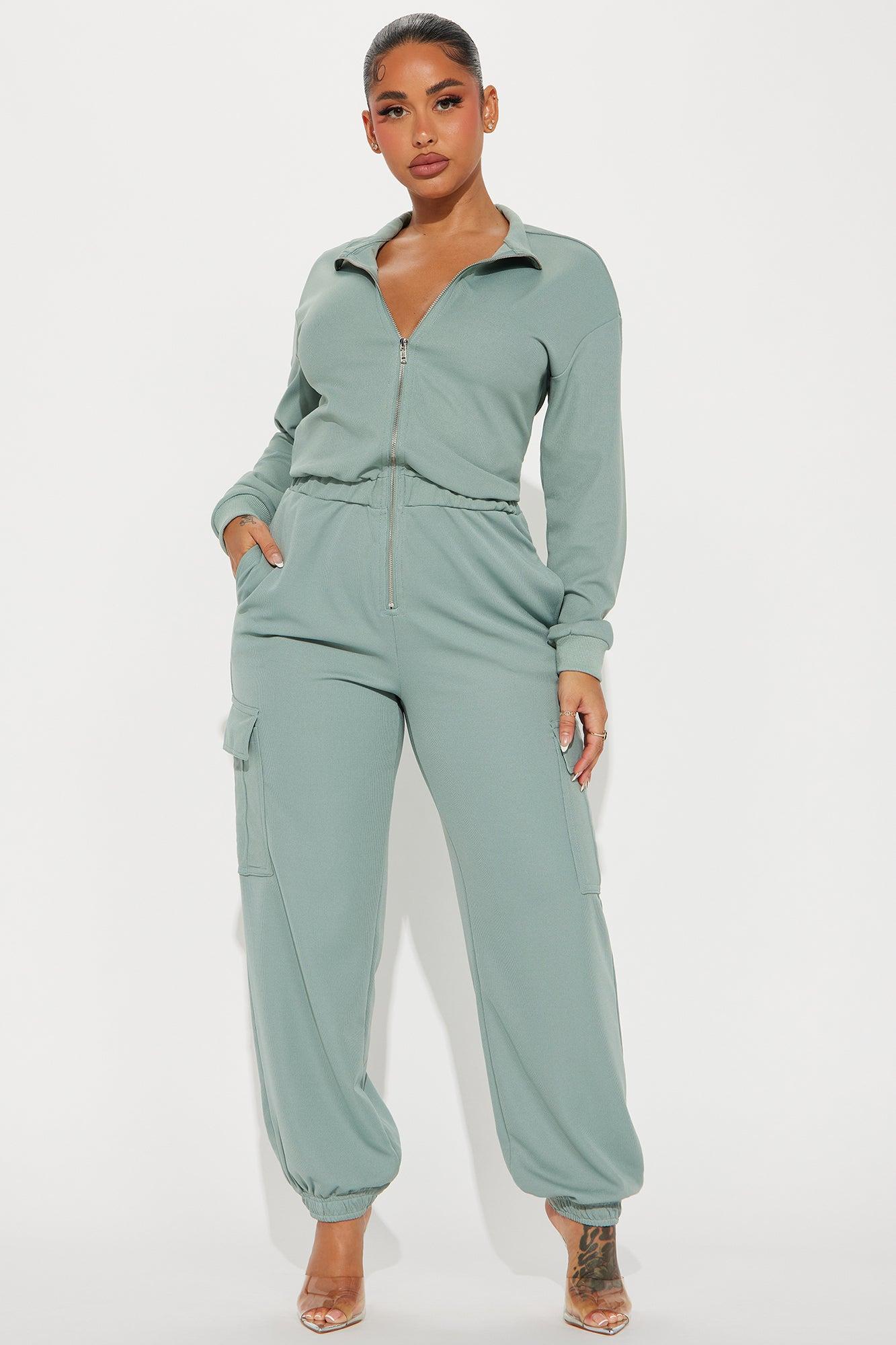 Full Day Off Jumpsuit - Sage Product Image