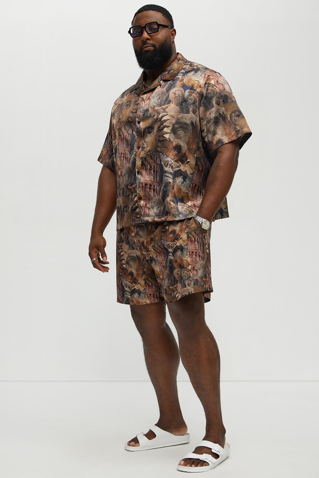 Celestial Glory Swim Mid Trunk - Brown/combo Male Product Image