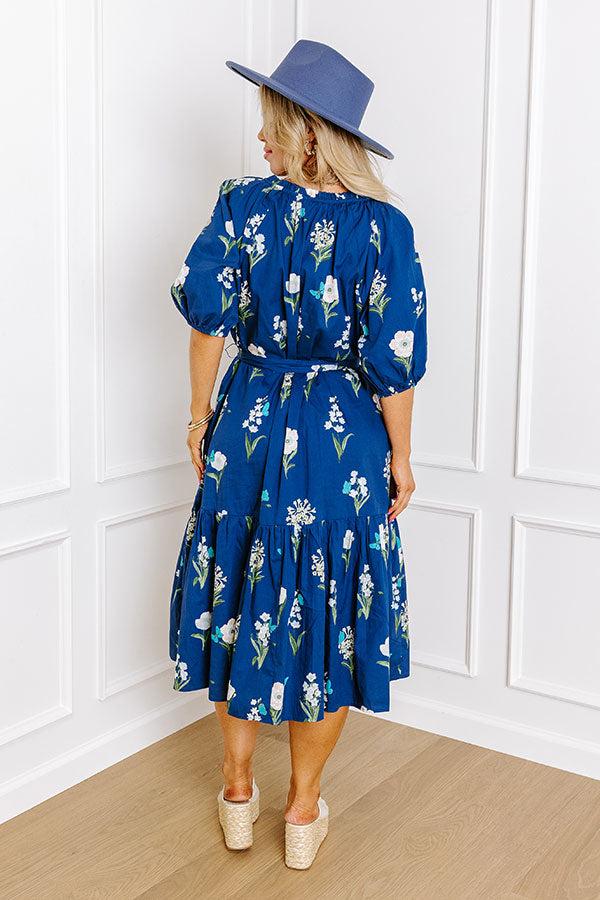 Southern Countryside Floral Midi in Blue Curves Product Image